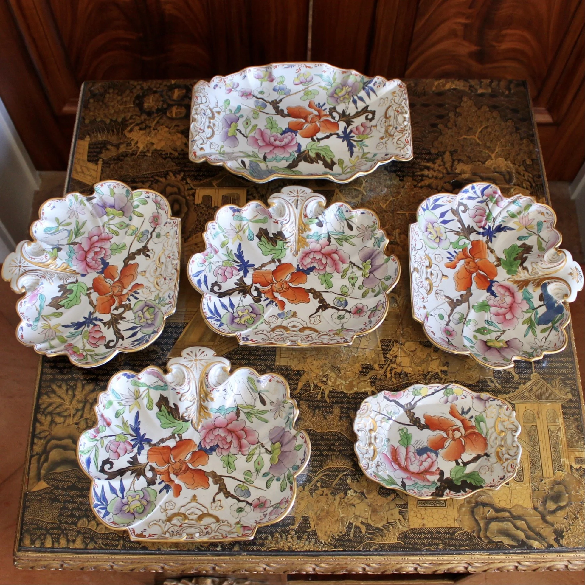 Rare Set of Early Mason’s Ironstone Porcelain, Unusual Shapes