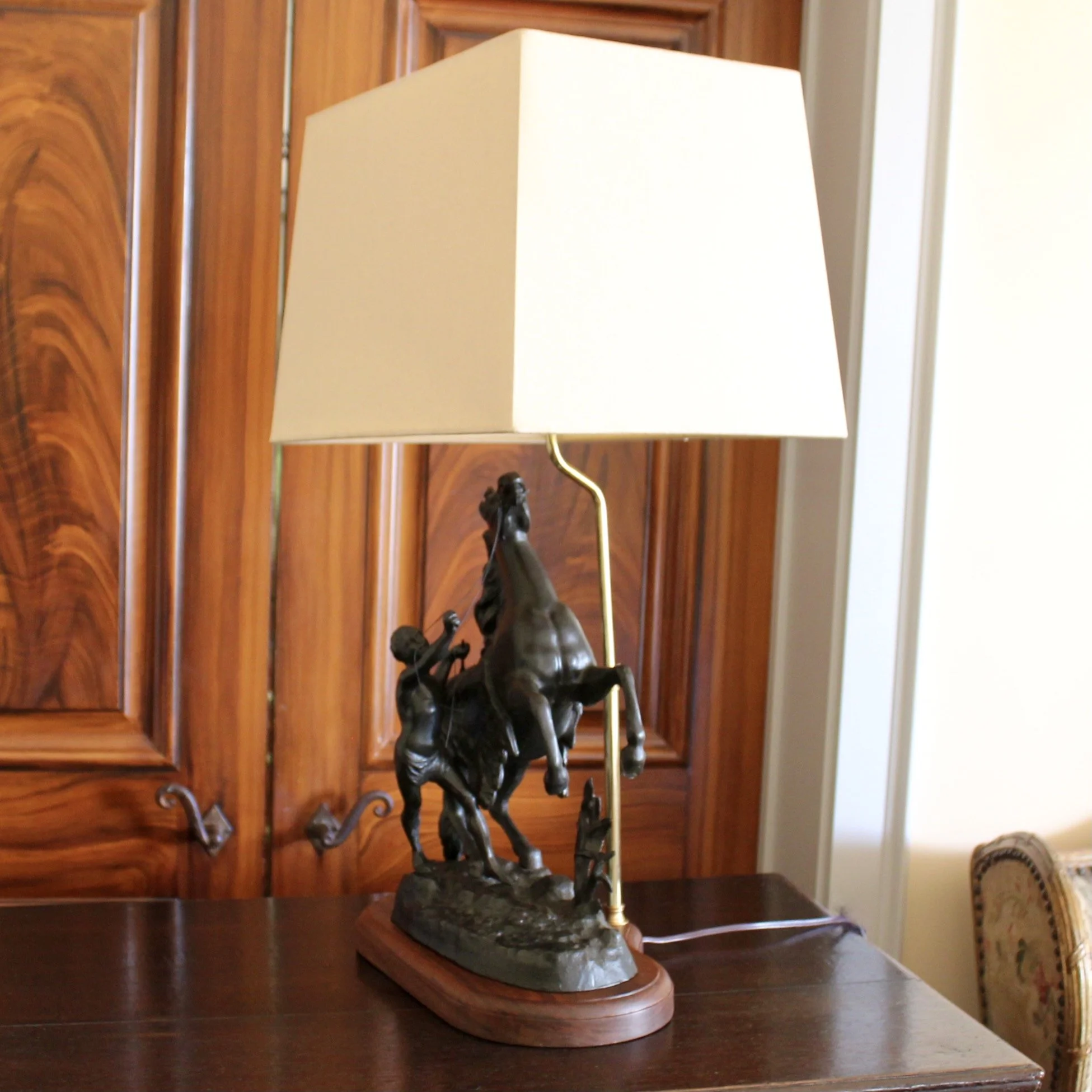 Marly Horse (Cheval De Marly) Cast Spelter Lamp