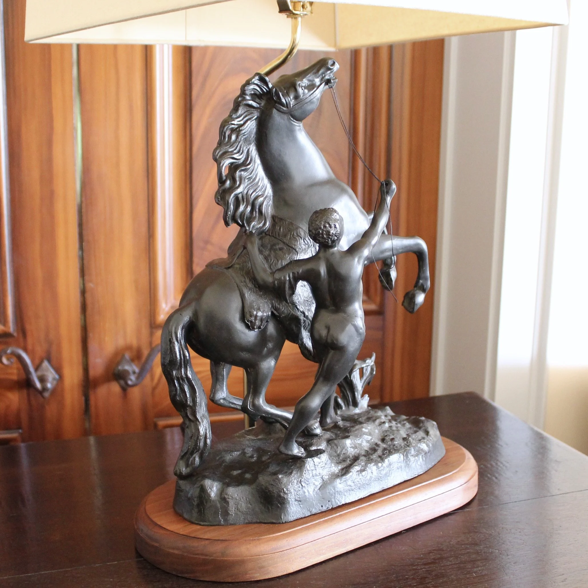 Marly Horse (Cheval De Marly) Cast Spelter Lamp