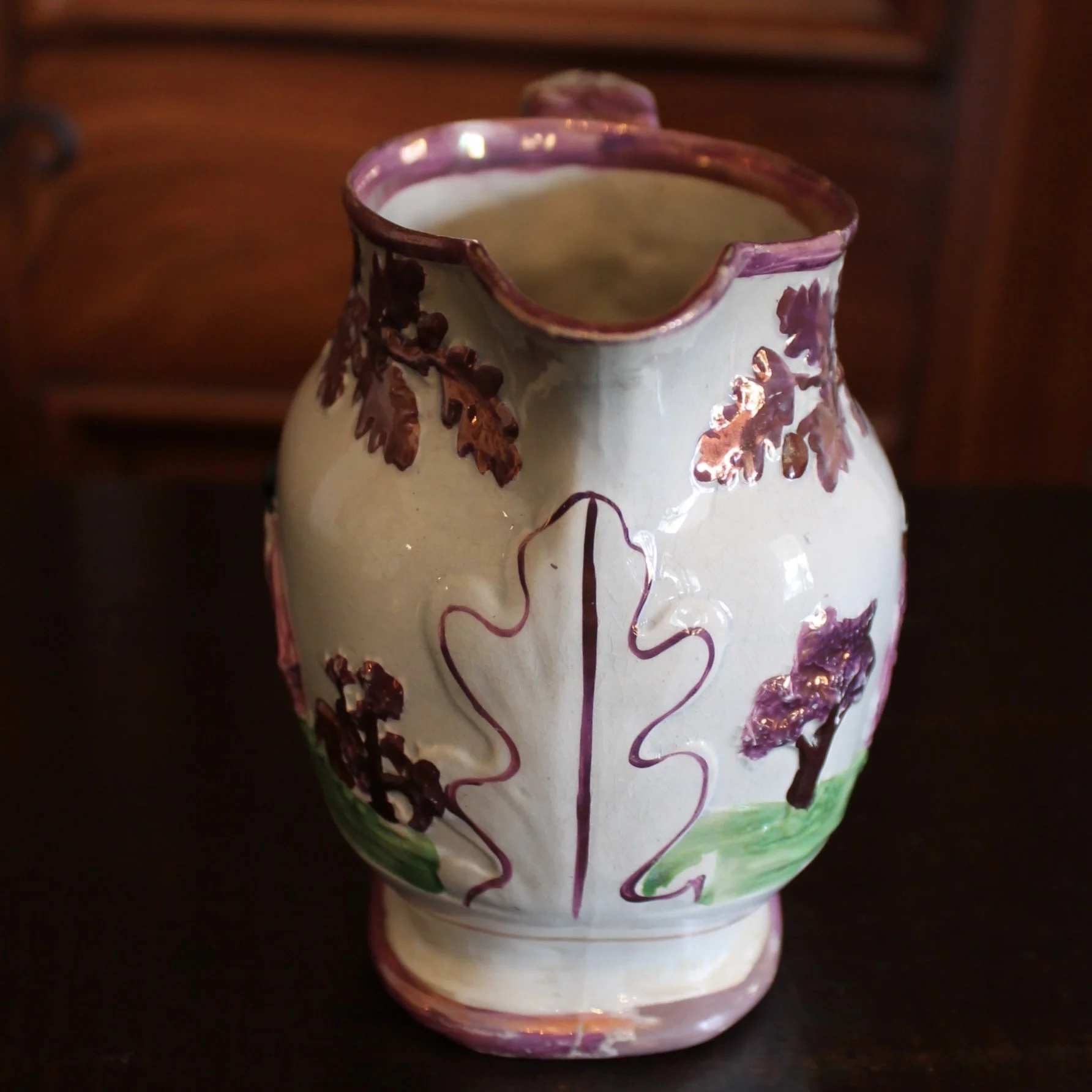 Antique Staffordshire Prattware Jug, with Cows, early 19th century