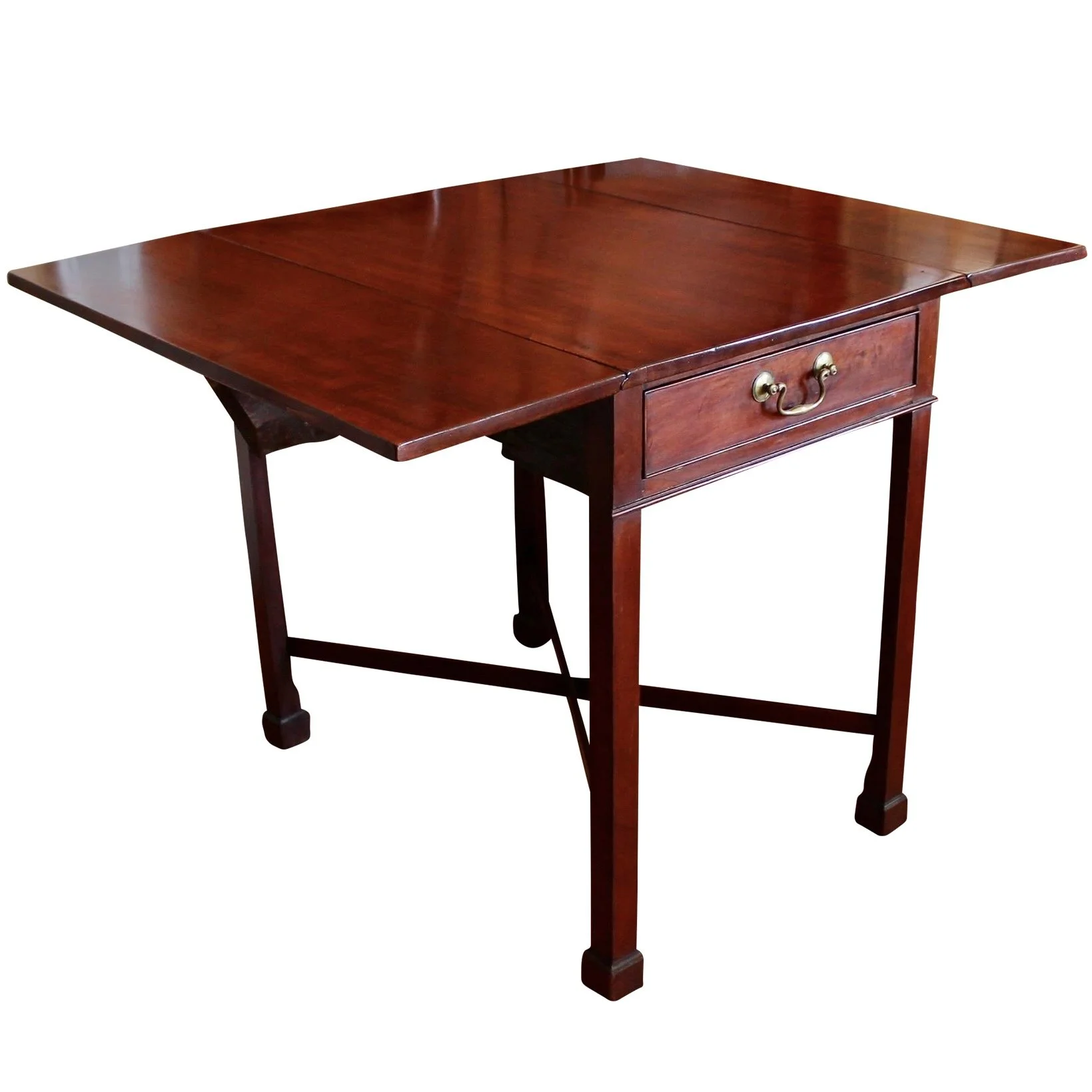 American (Philadelphia) Mahogany Pembroke Table with Marlborough Footed Square Chamfered Legs, 18th Century