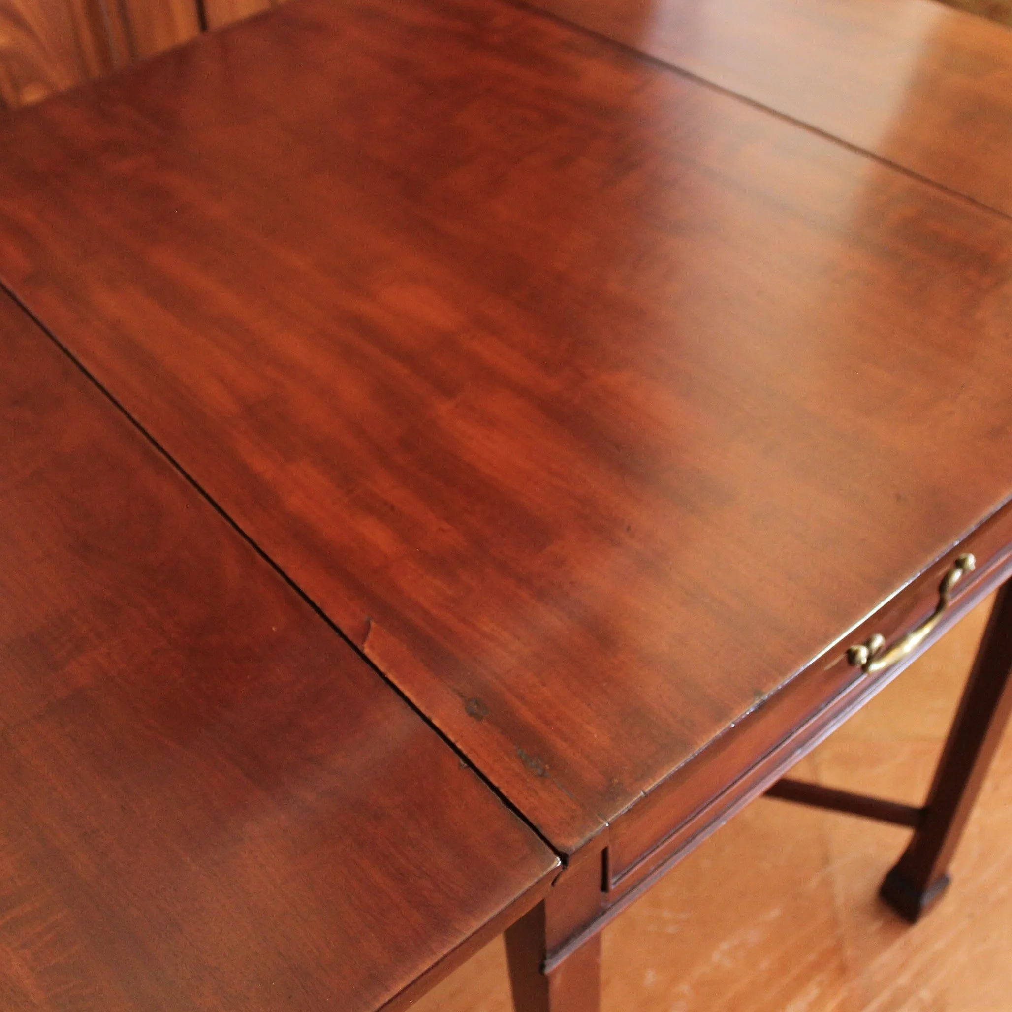 American (Philadelphia) Mahogany Pembroke Table with Marlborough Footed Square Chamfered Legs, 18th Century
