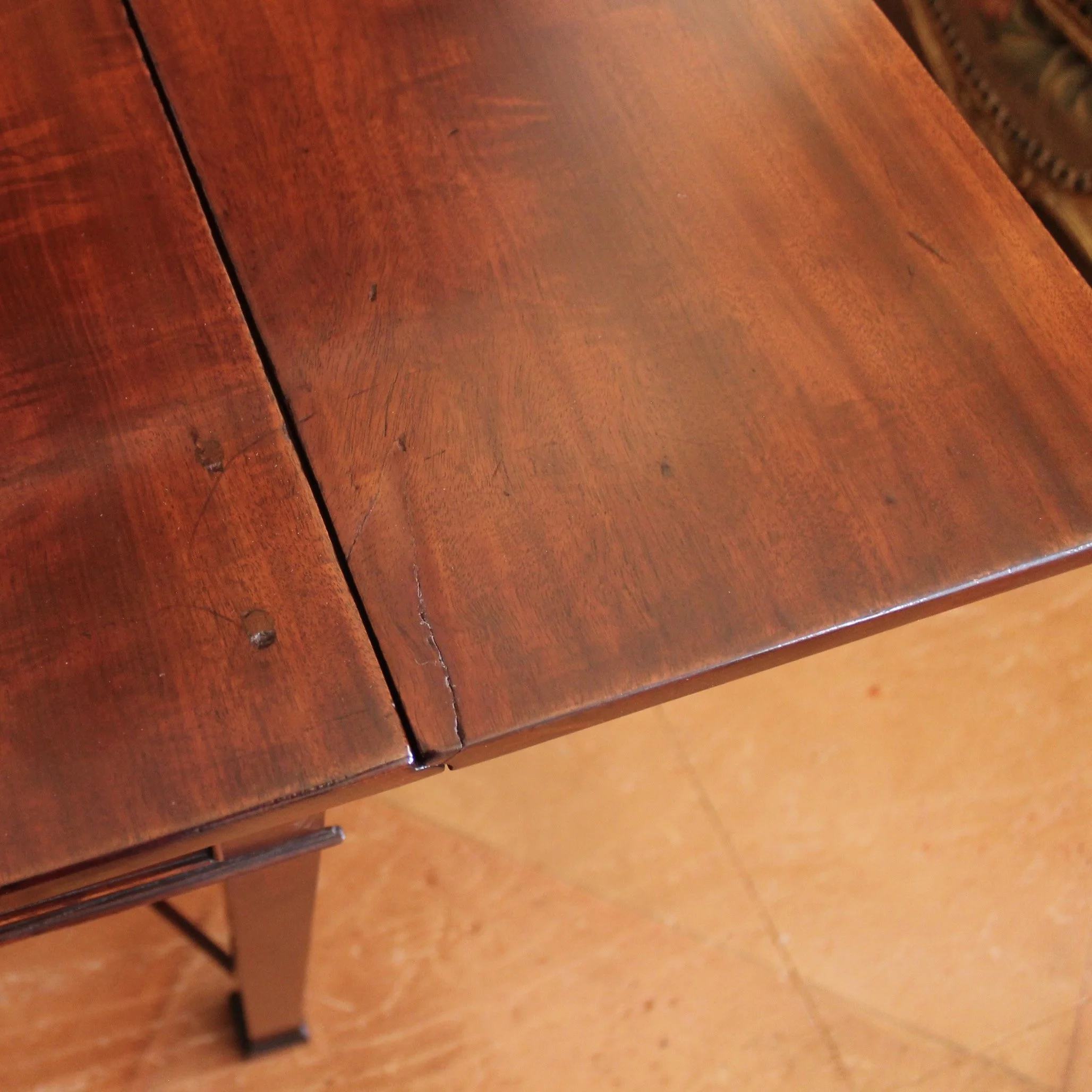 American (Philadelphia) Mahogany Pembroke Table with Marlborough Footed Square Chamfered Legs, 18th Century