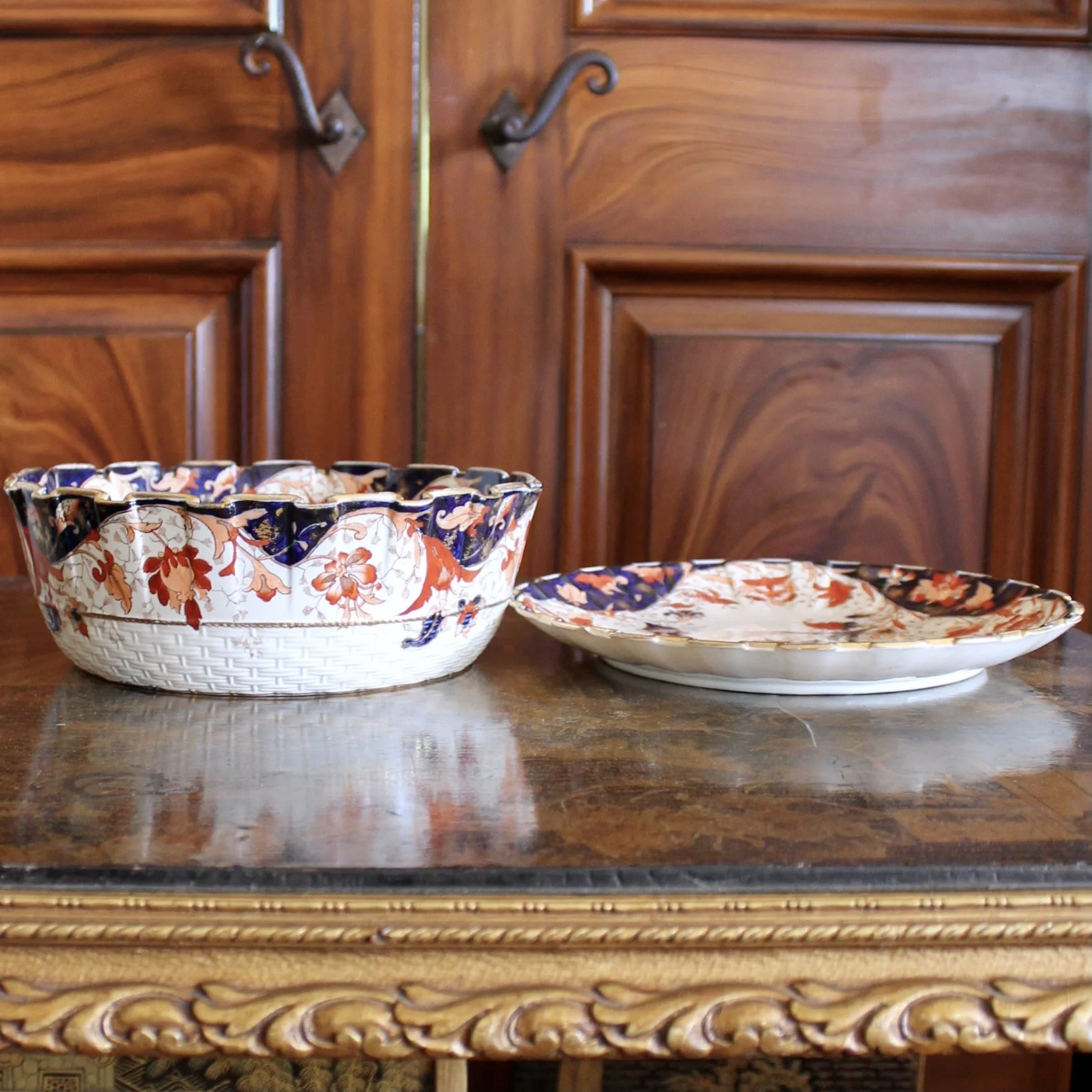 Copeland Imari Decorated Serving Bowl and Underplate, 19th Century