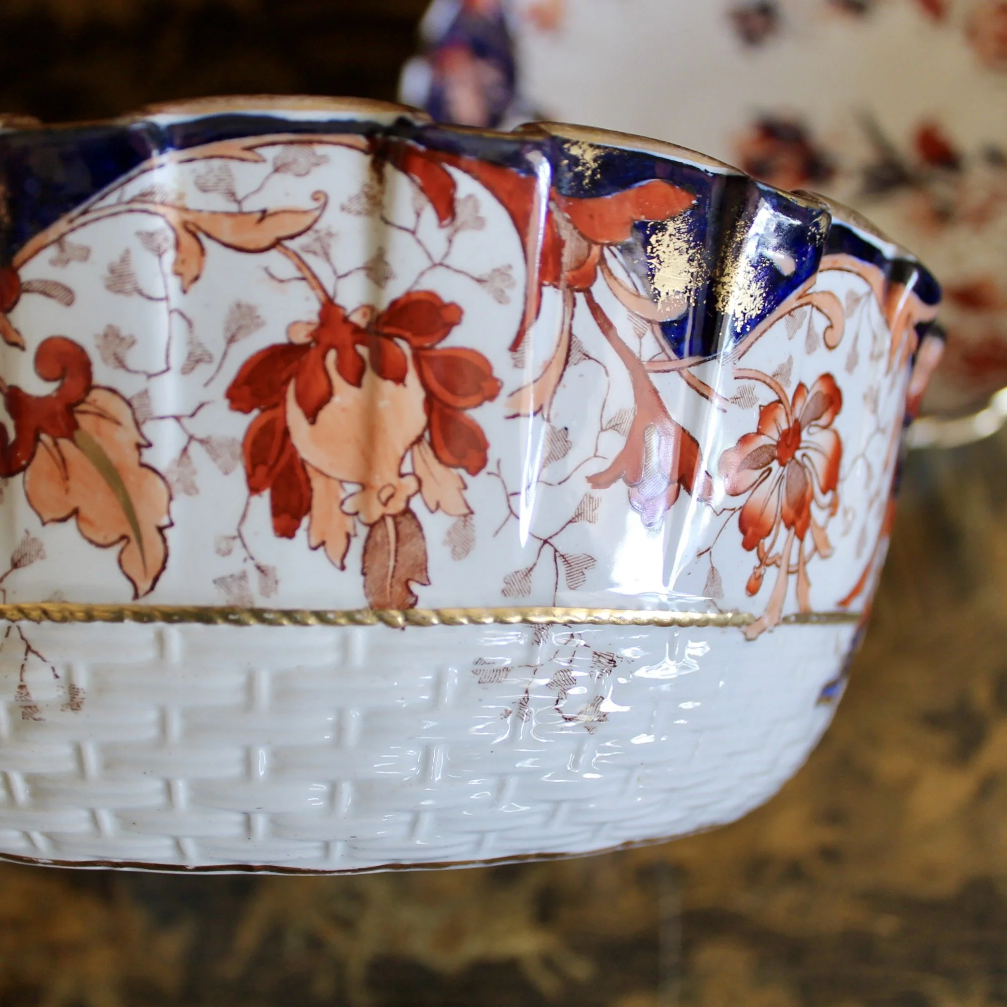 Copeland Imari Decorated Serving Bowl and Underplate, 19th Century