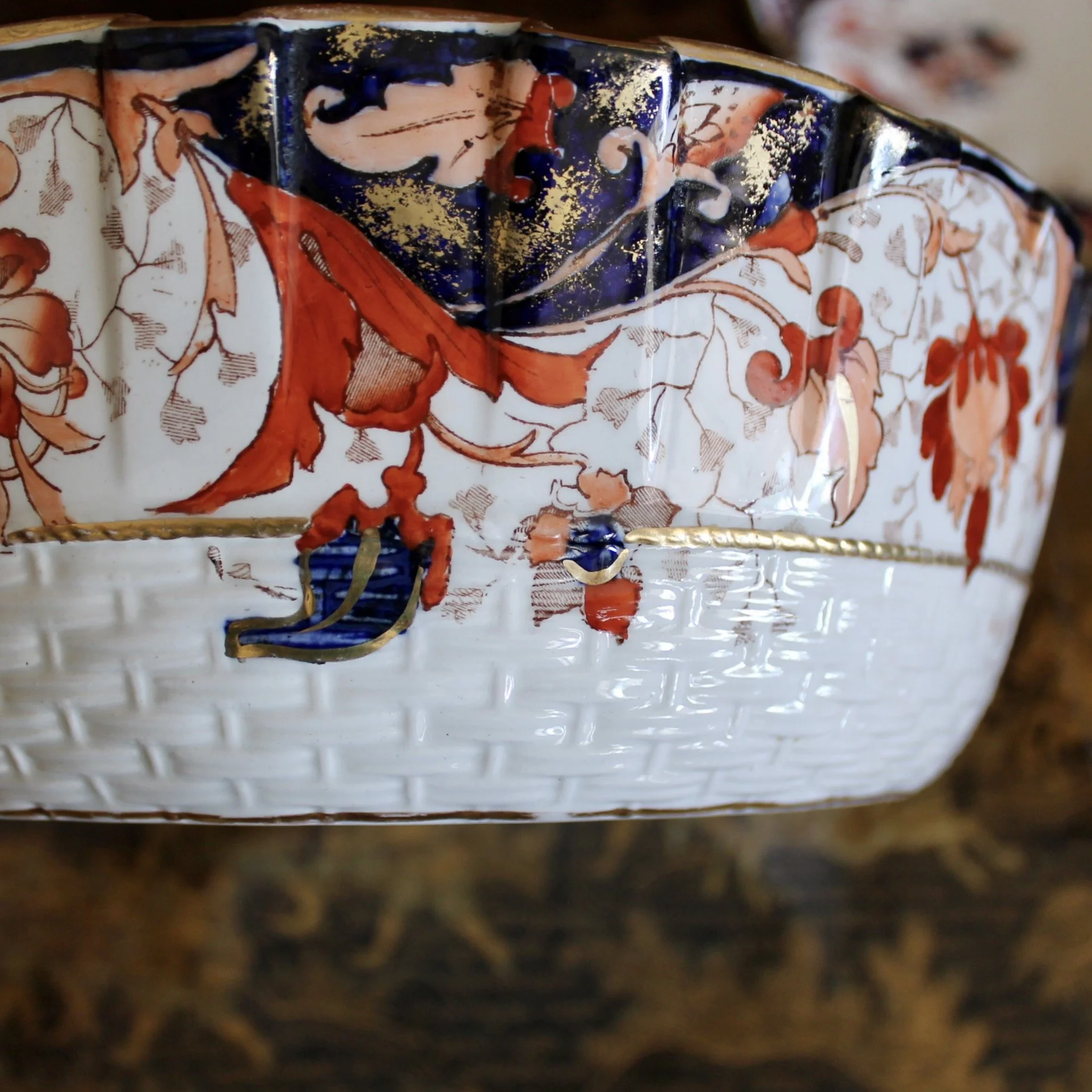 Copeland Imari Decorated Serving Bowl and Underplate, 19th Century