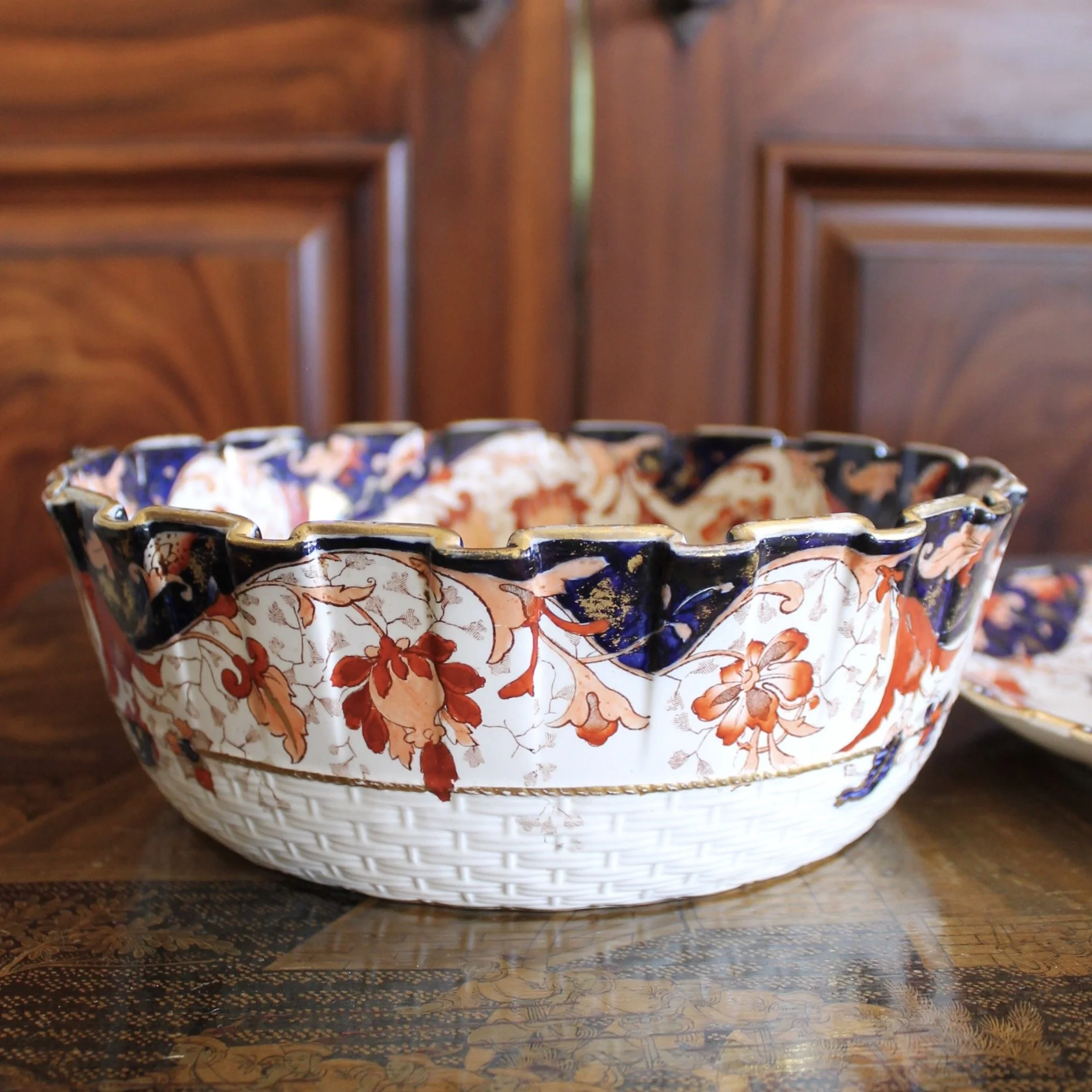 Copeland Imari Decorated Serving Bowl and Underplate, 19th Century