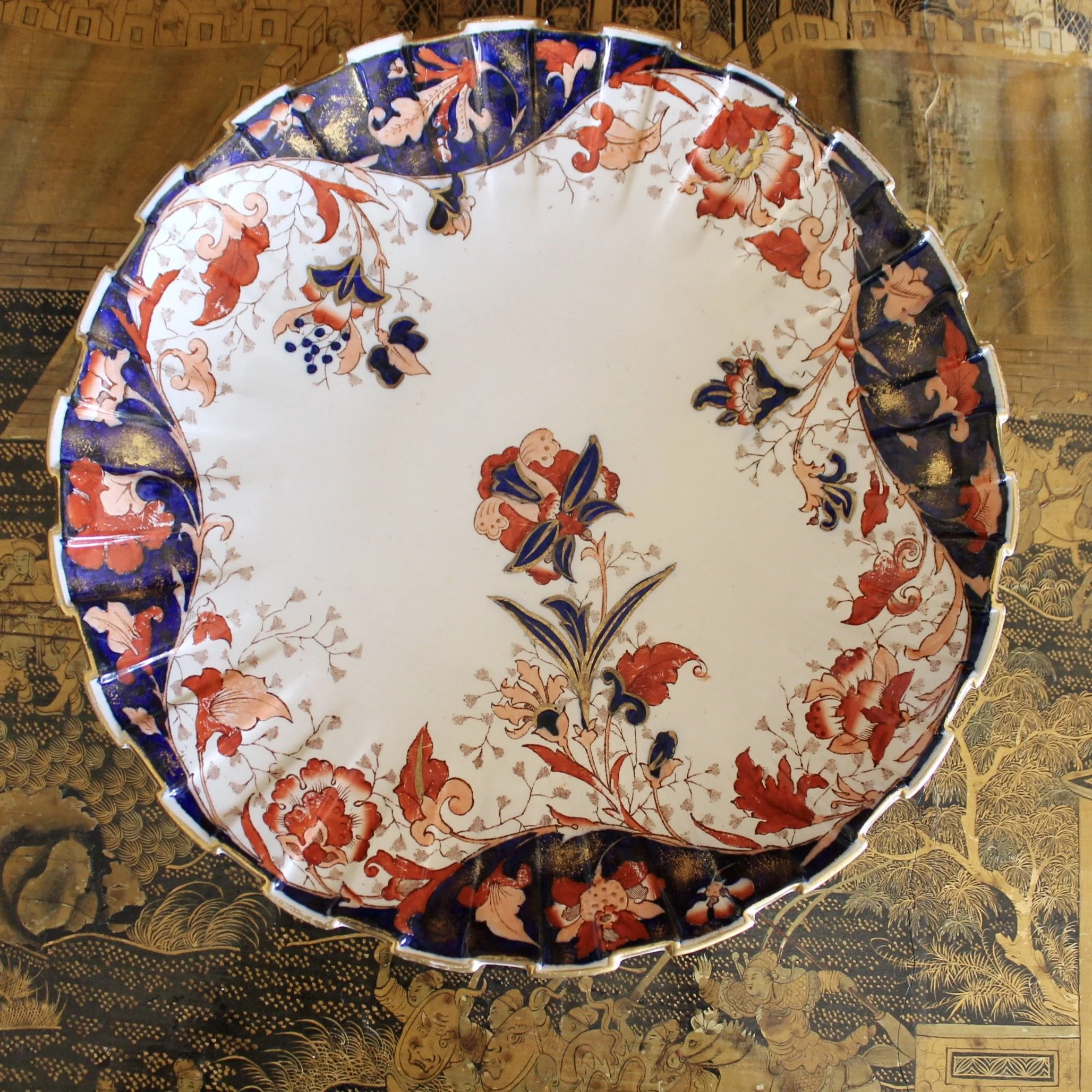 Copeland Imari Decorated Serving Bowl and Underplate, 19th Century