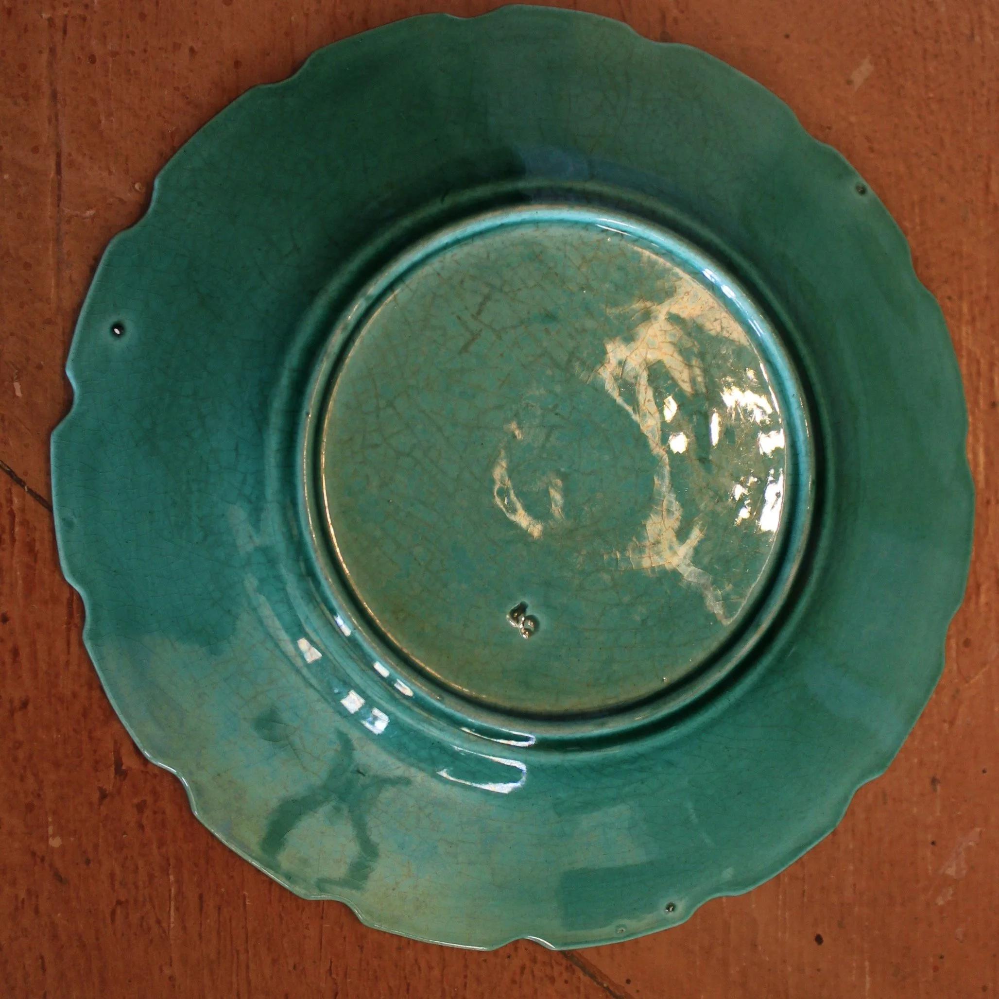 Assembled Set of Nine French Majolica Plates, Gien Vandrevange