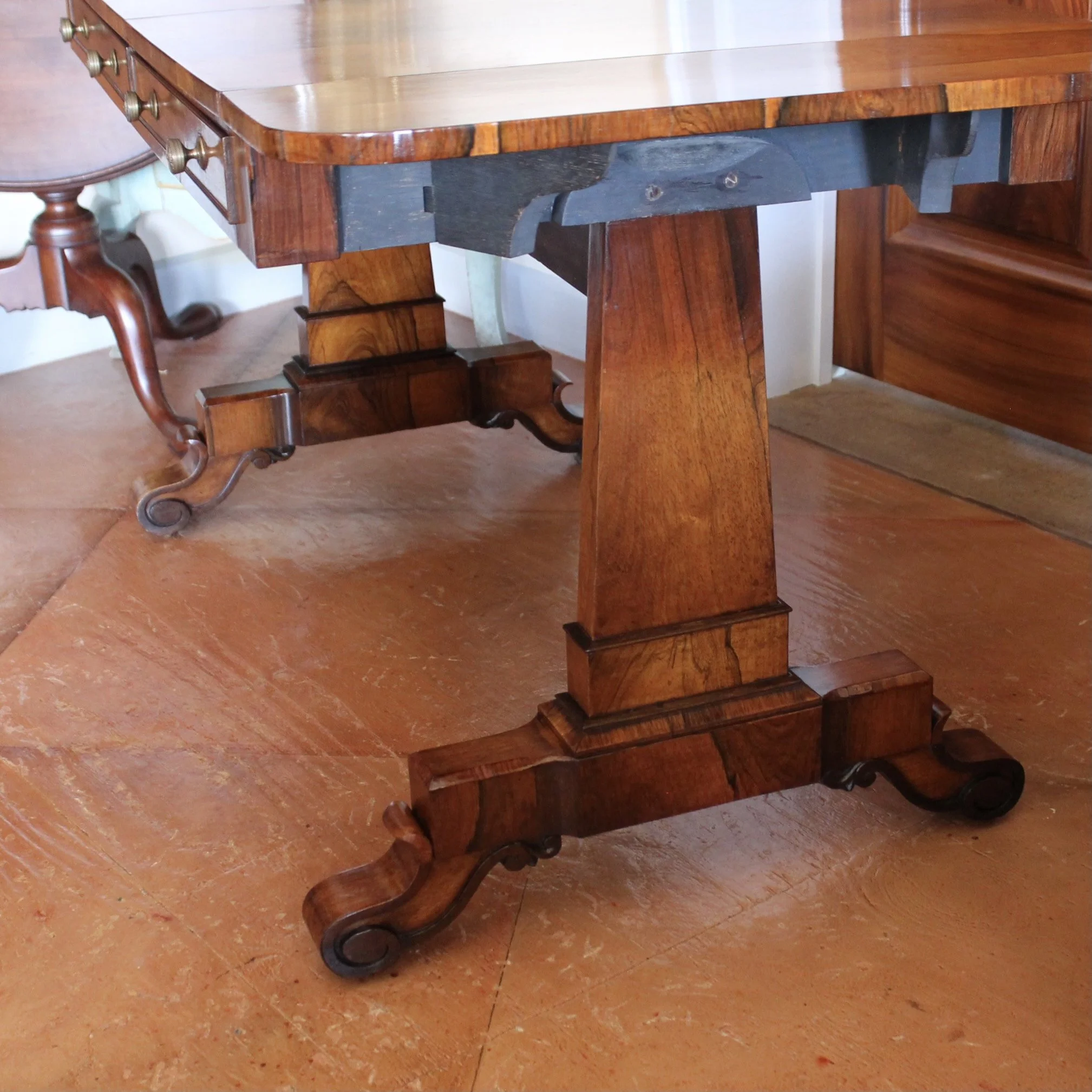 Fine English Regency Figured Rosewood Sofa Table