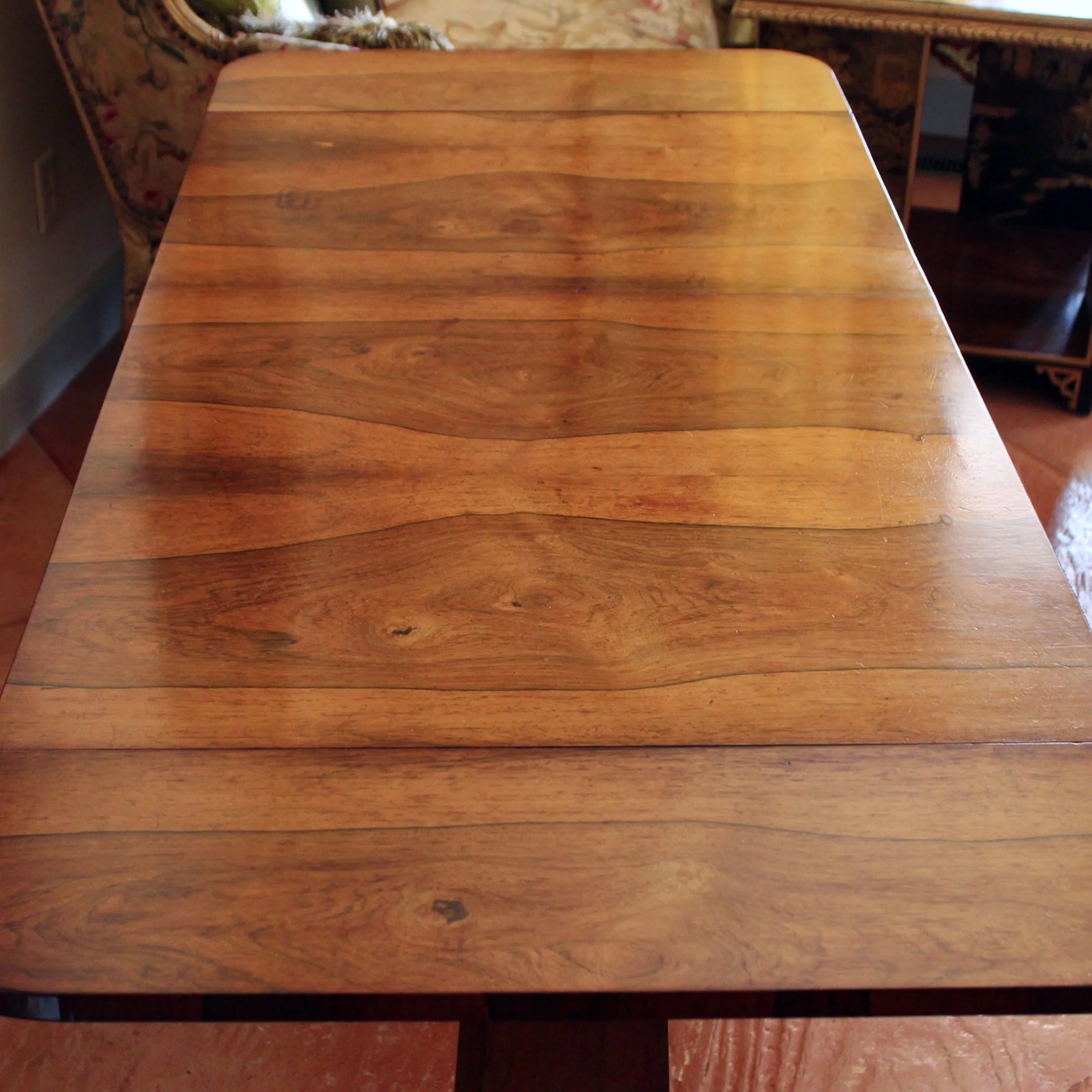 Fine English Regency Figured Rosewood Sofa Table