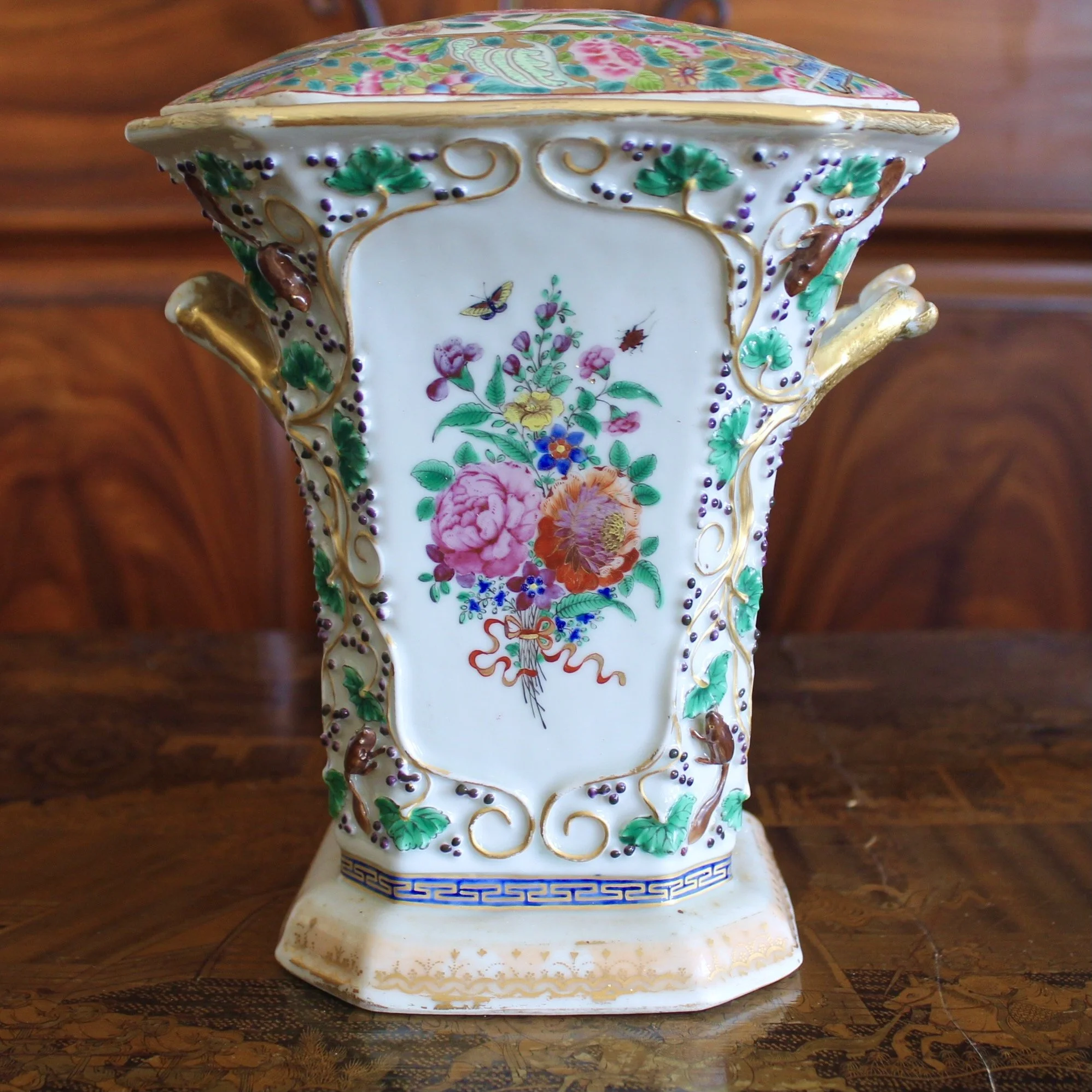Chinese Export Bough Pot, 19th Century Famille Rose