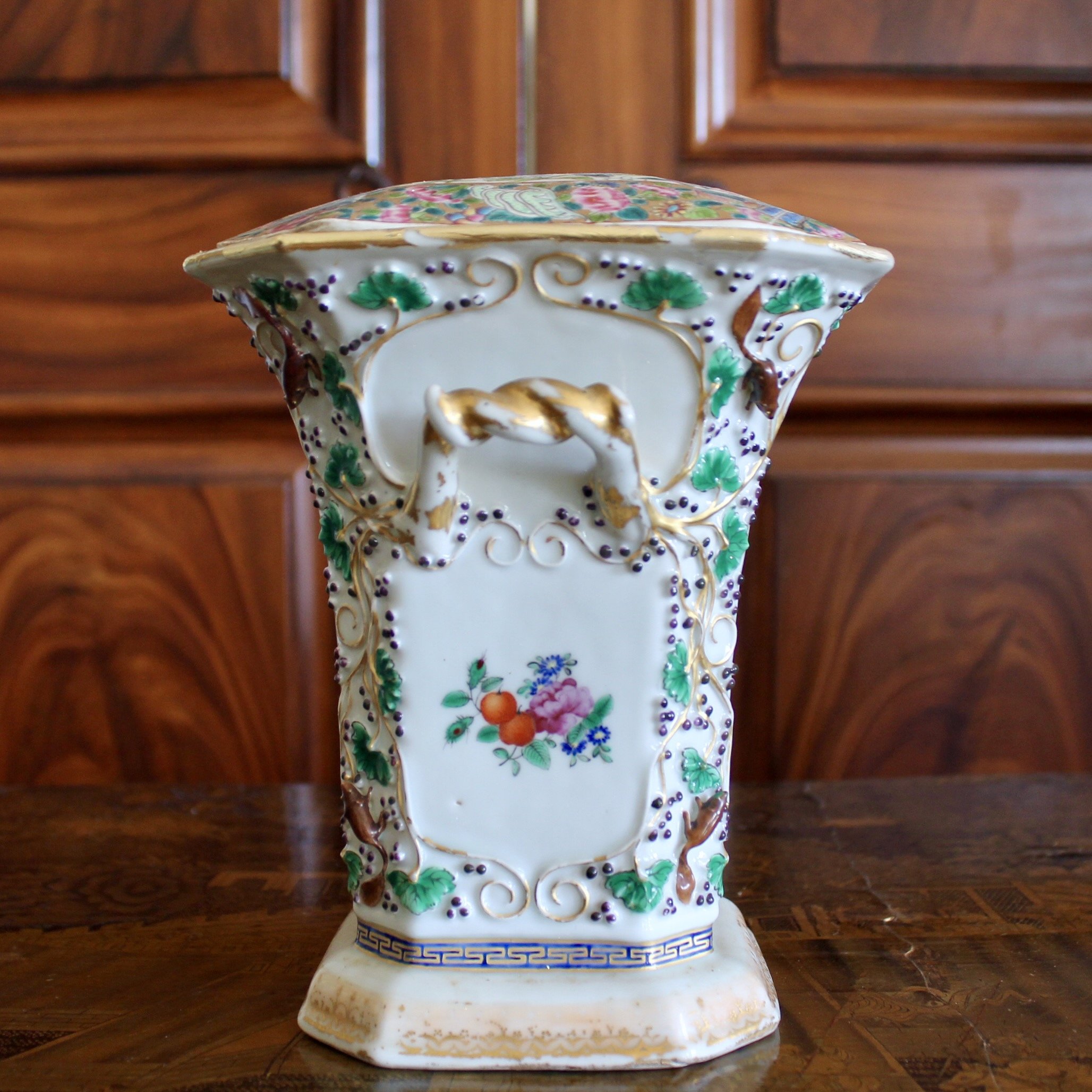 Chinese Export Bough Pot, 19th Century Famille Rose