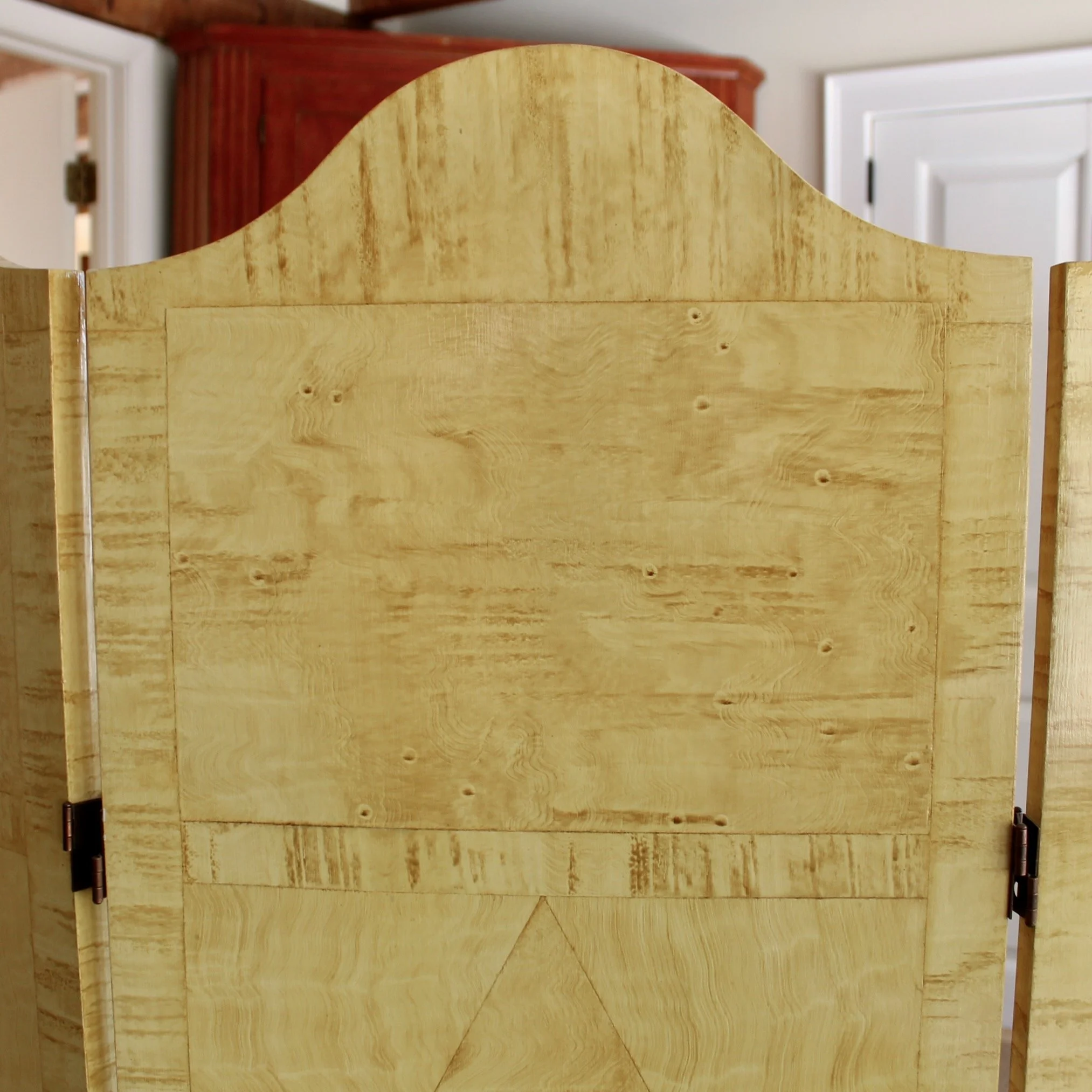 Decorative Folding Screen, Faux Bird’s Eye Maple Wood Grained