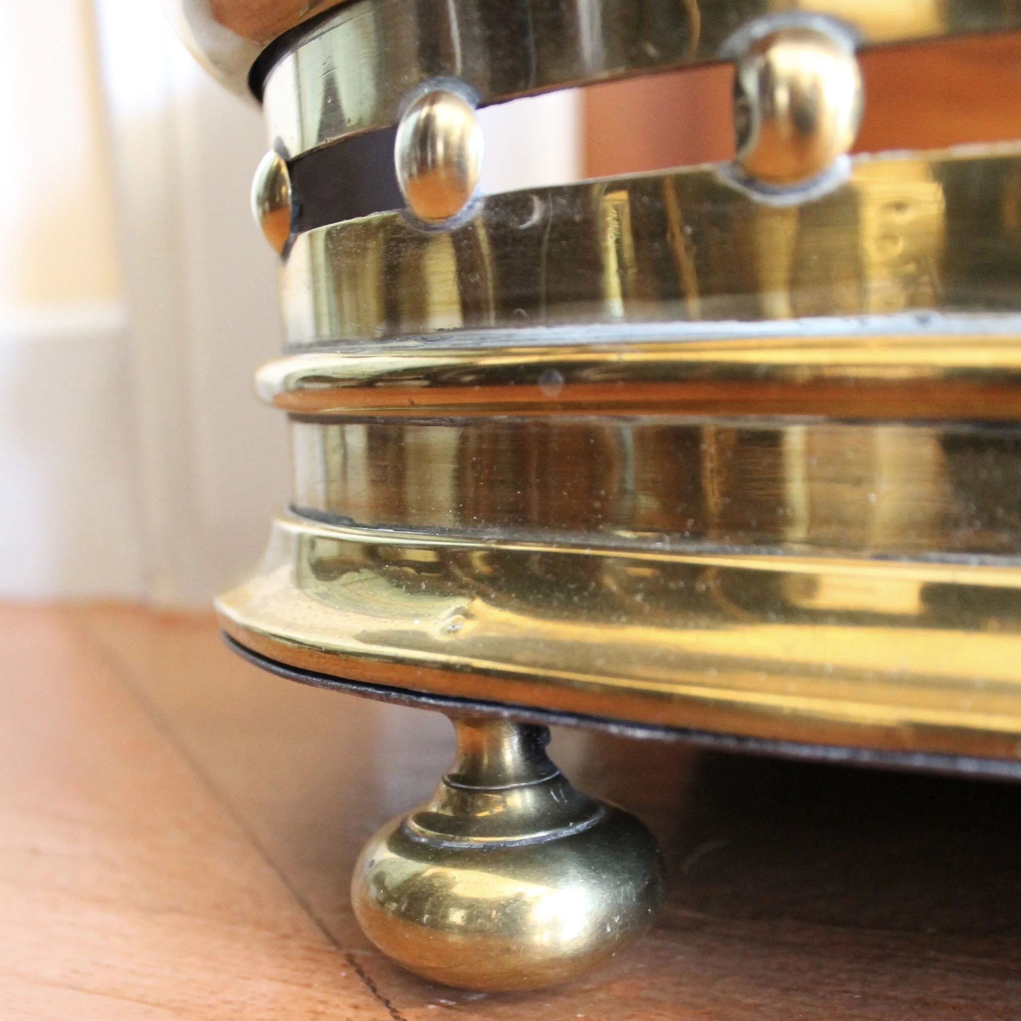 English Brass Fender with Studded Fretwork, 19th Century