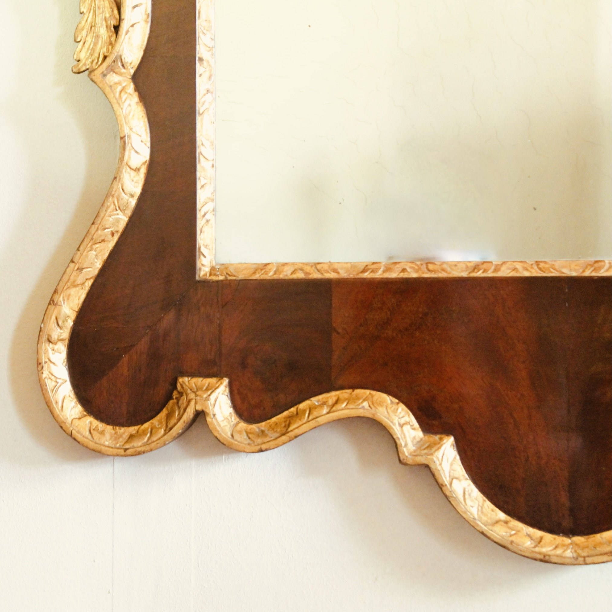 American Chippendale Federal Mahogany and Parcel Gilt Constitution Mirror with Ho Ho Bird Crest