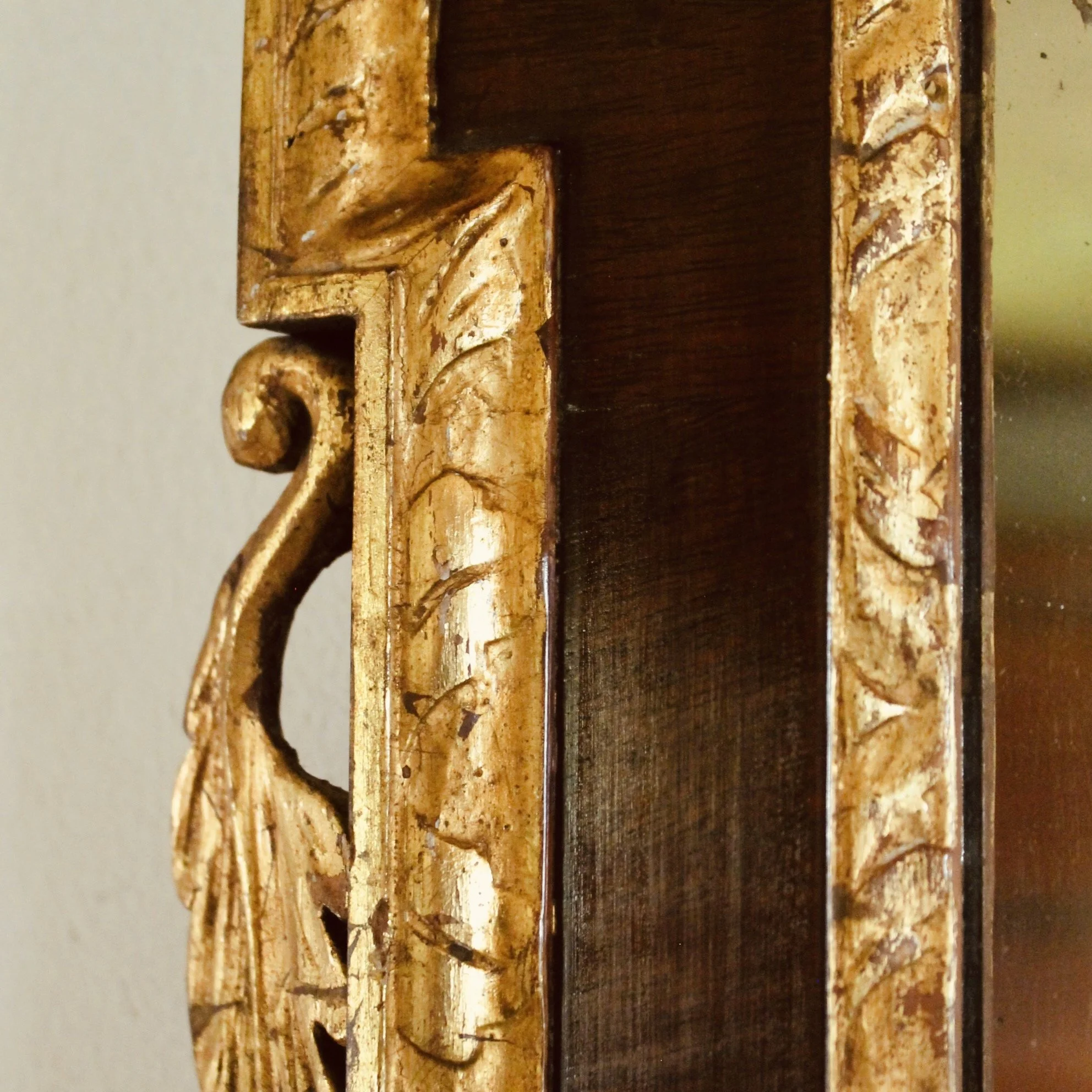 American Chippendale Federal Mahogany and Parcel Gilt Constitution Mirror with Ho Ho Bird Crest