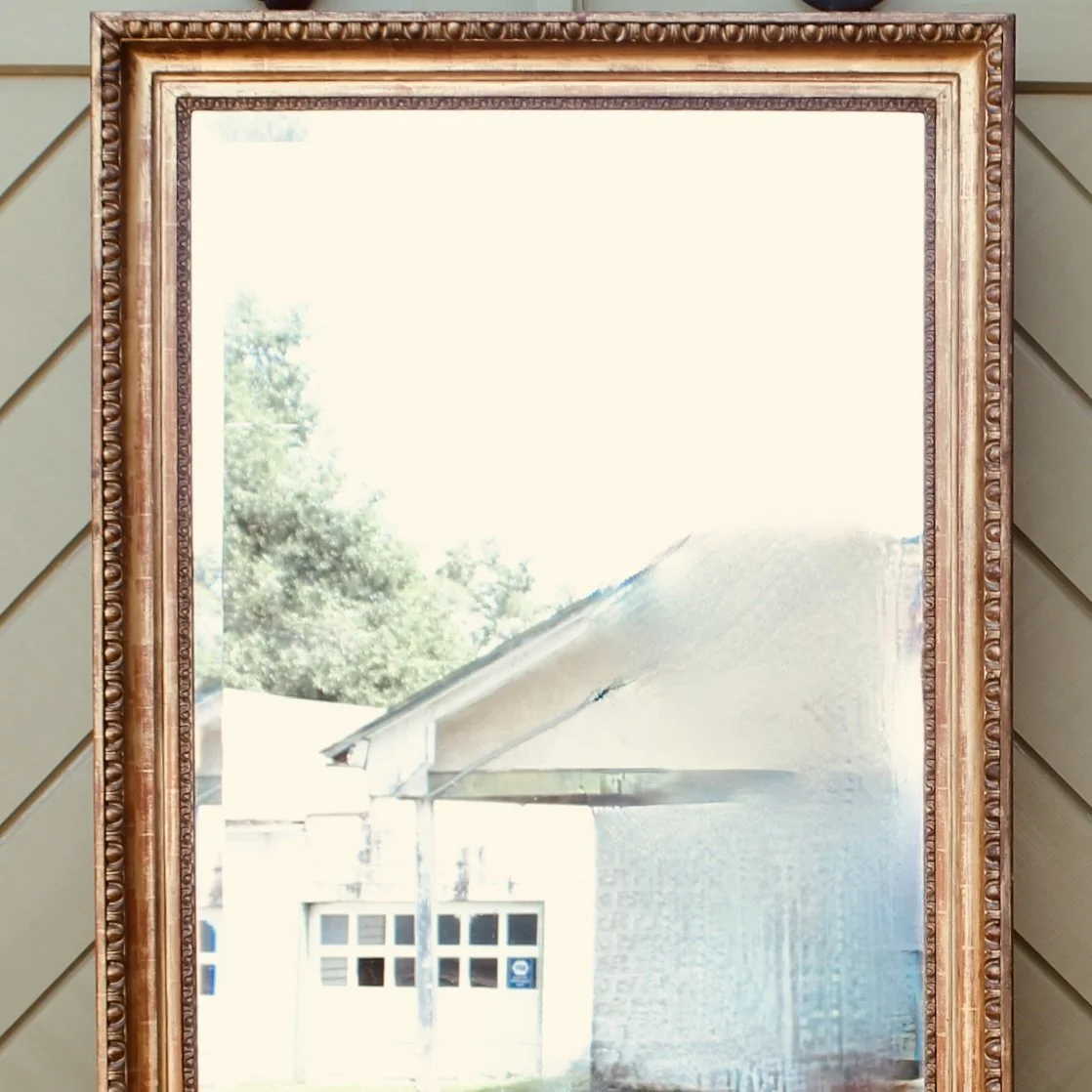 Large Gilt Wood Rectangular Mirror with Egg and Dart Carving, 19th Century