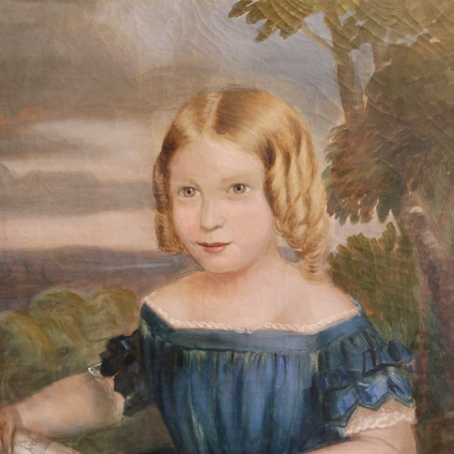 Portrait of a Little Girl, Oil on Canvas Dated 1850 by John Alfred Giles