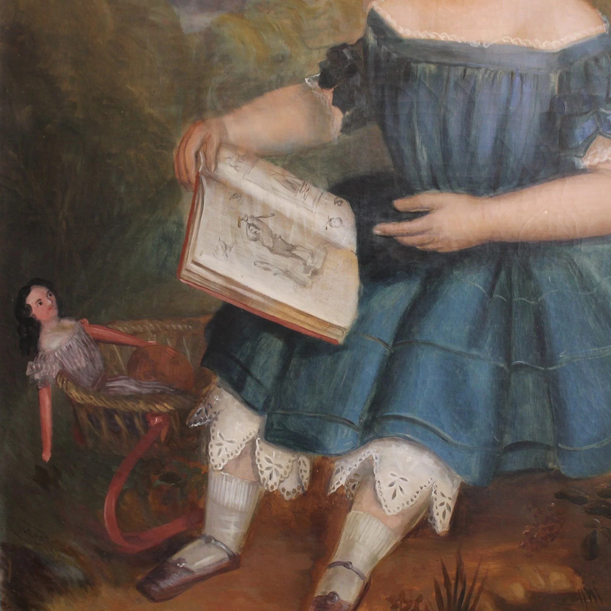 Portrait of a Little Girl, Oil on Canvas Dated 1850 by John Alfred Giles