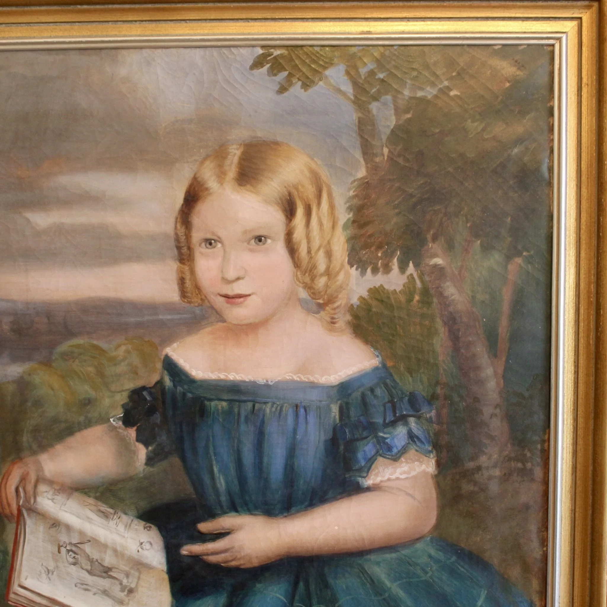 Portrait of a Little Girl, Oil on Canvas Dated 1850 by John Alfred Giles