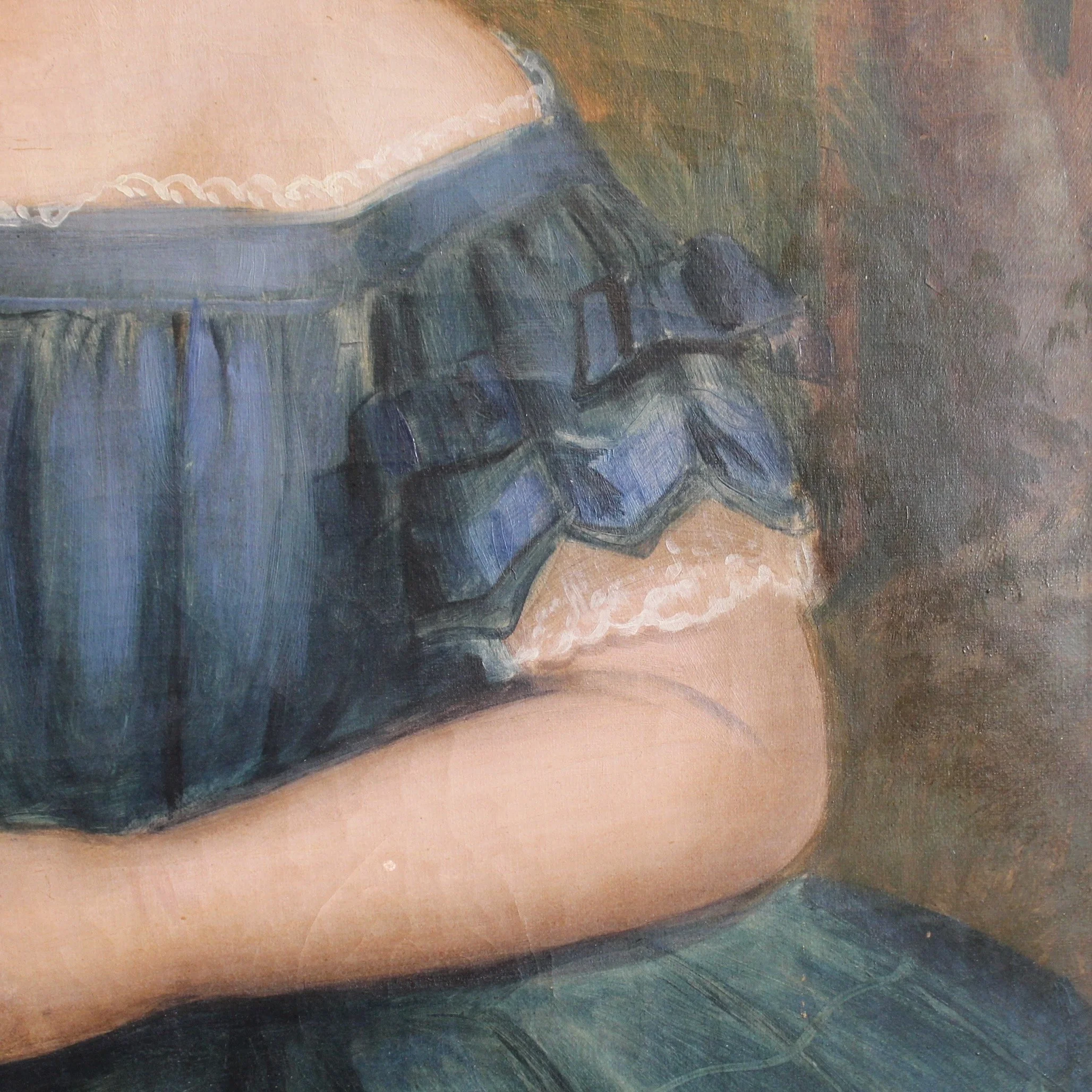 Portrait of a Little Girl, Oil on Canvas Dated 1850 by John Alfred Giles