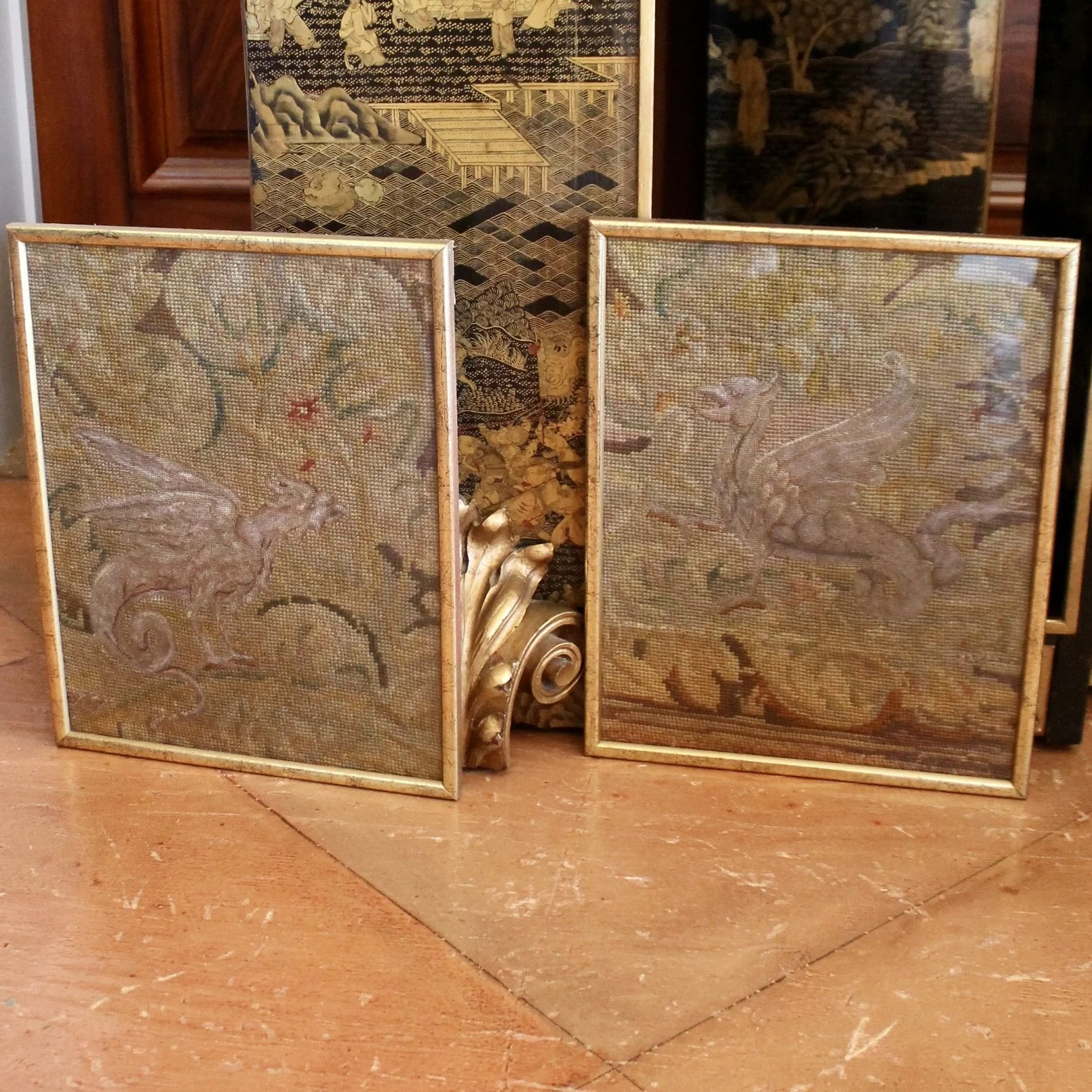 MIRABELLE ANTIQUES Antiques Charlottesville, VA— Pair of Framed