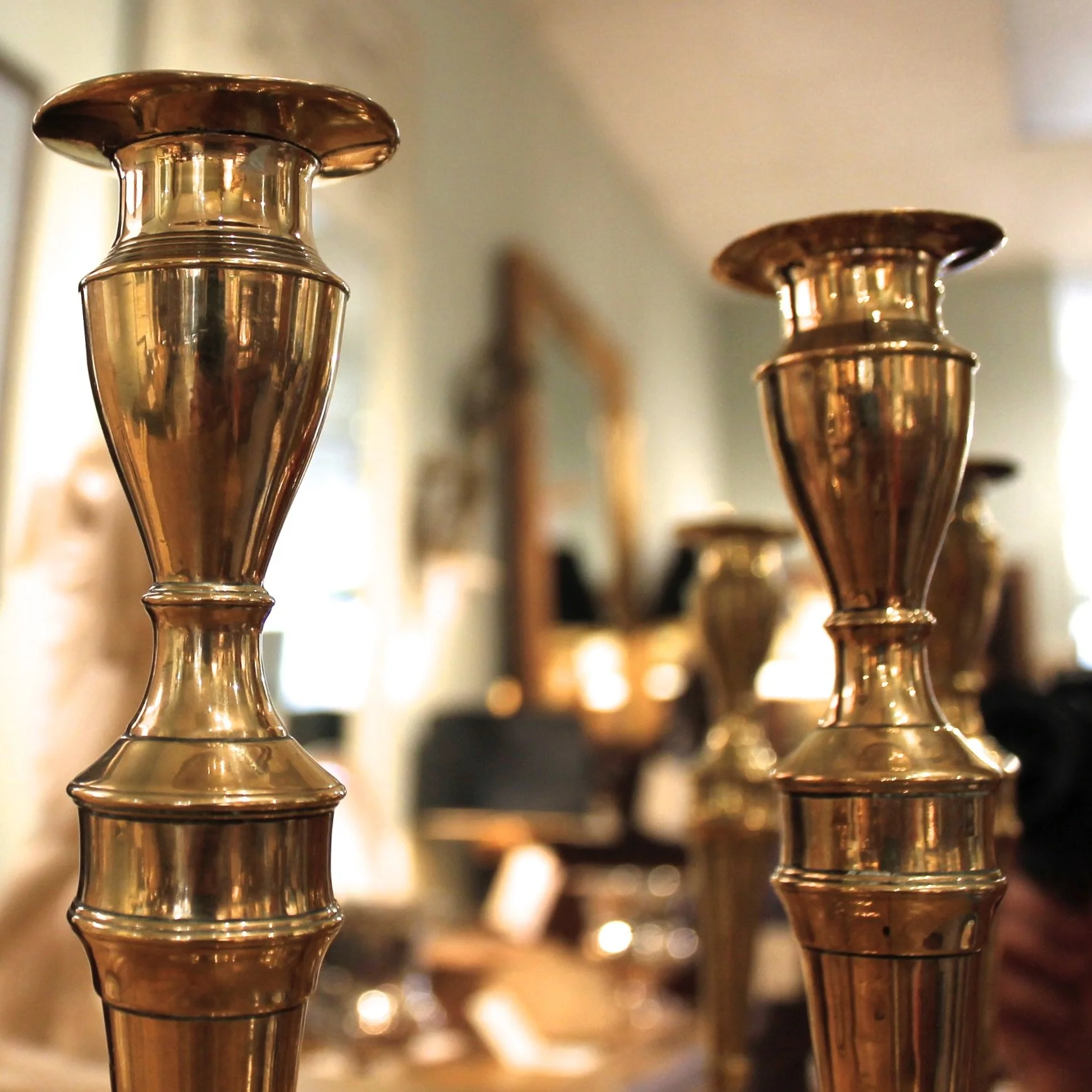 Pair of George III Brass Candlesticks