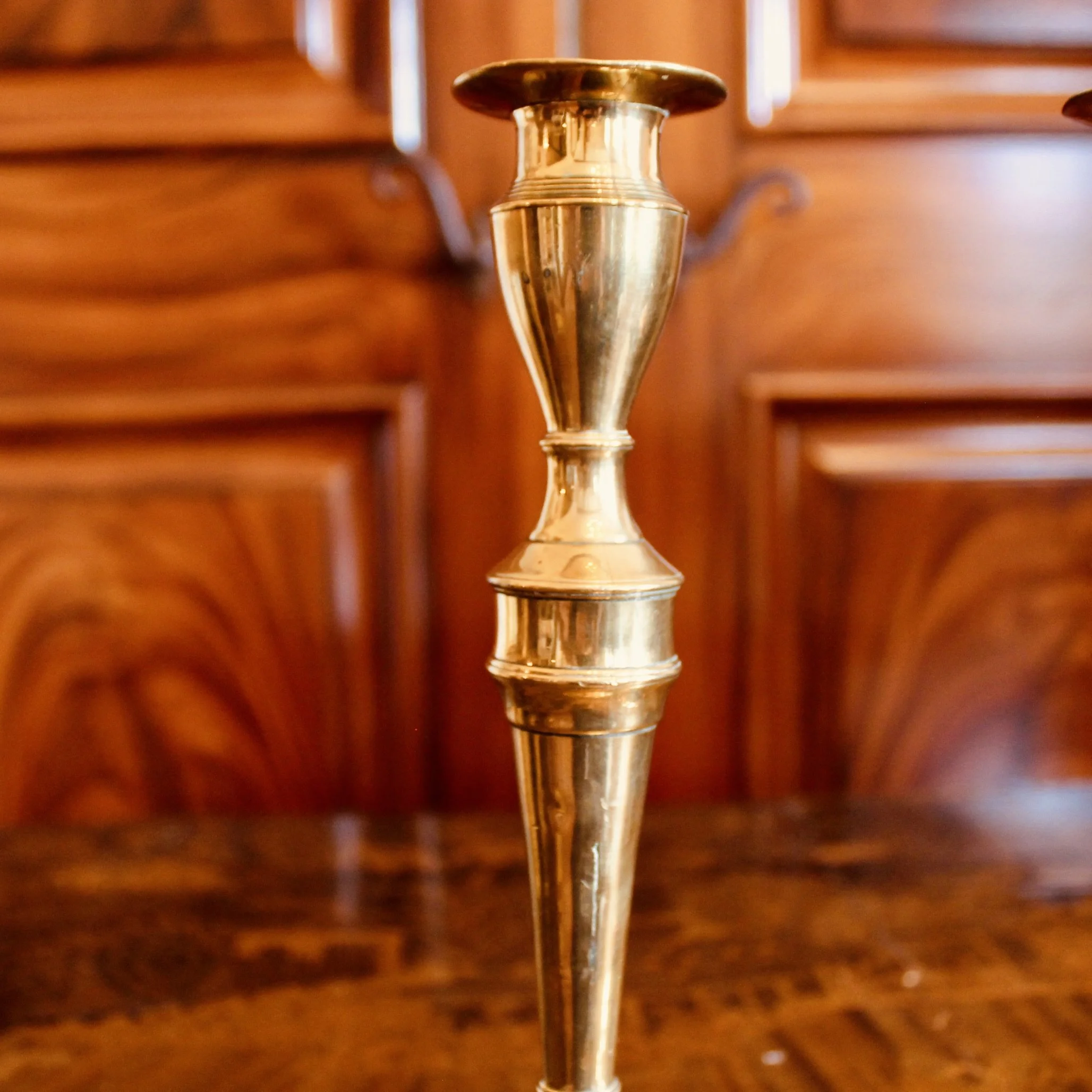 Pair of George III Brass Candlesticks