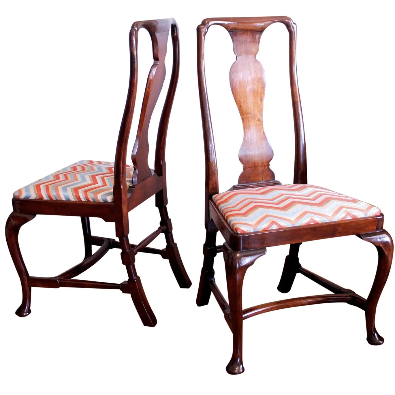 Pair of Walnut George I - George II Period Side Chairs, Early 18th Century
