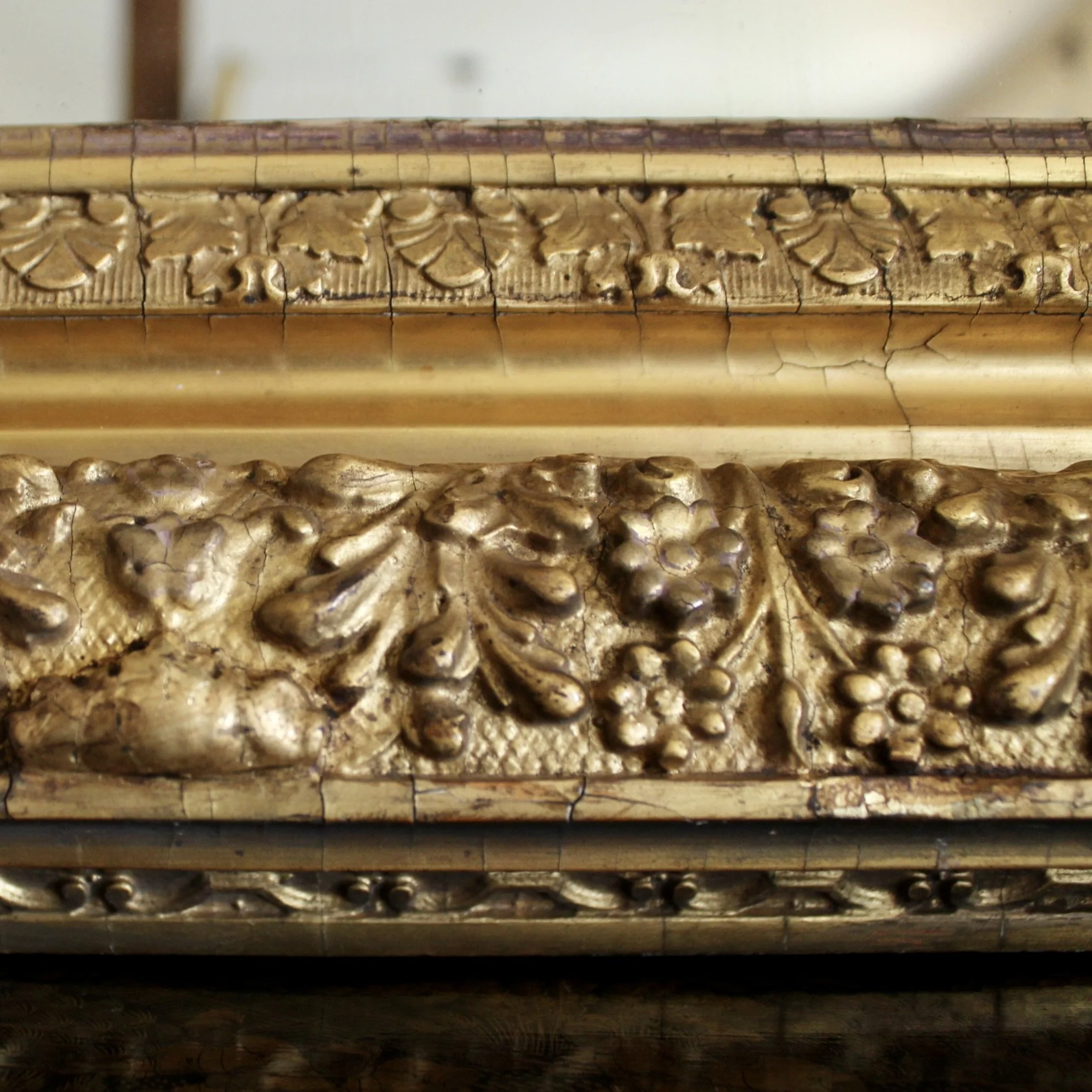 Antique English Gilt Wood Rectangular Mirror