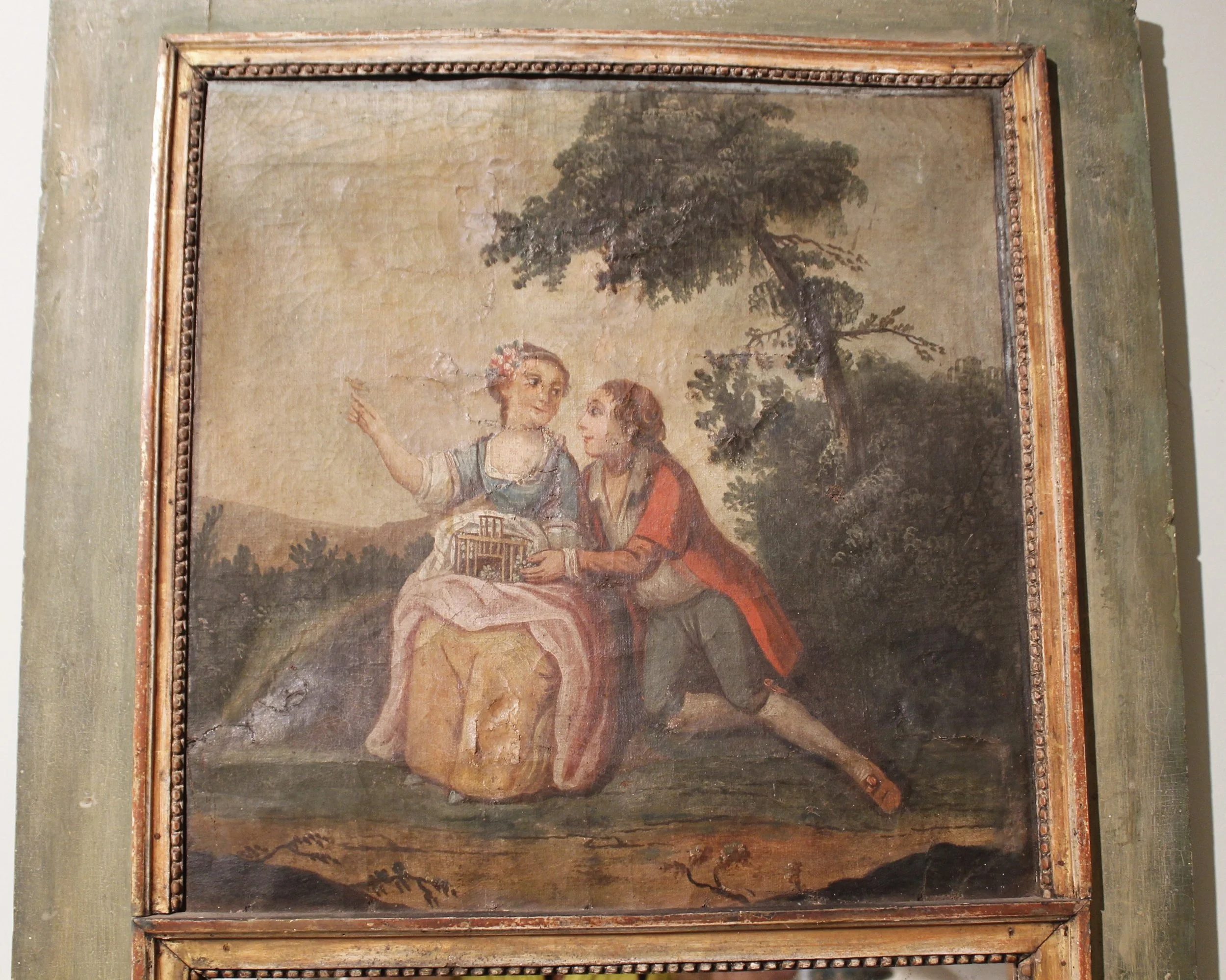 French Louis XVI Period Trumeau Mirror, 18th Century