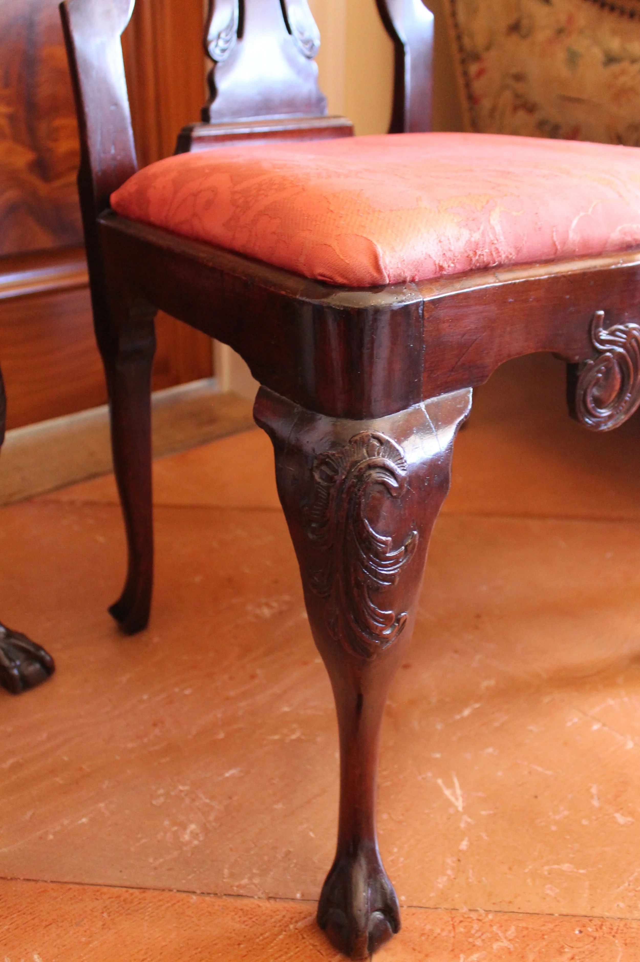 Pair of Fine Dutch or Portuguese Carved Rococo Side Chairs, 18th Century