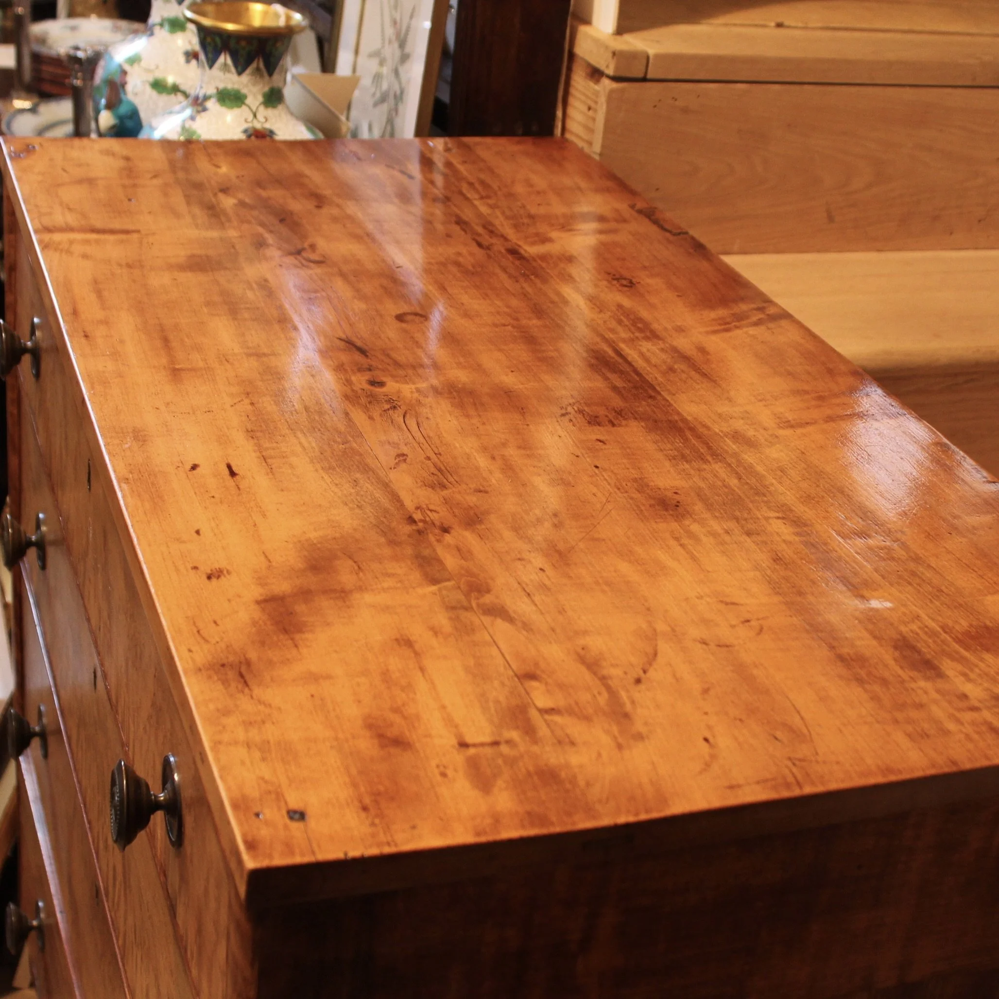 American Federal Bird’s Eye and Tiger Maple Sheraton Chest of Drawers