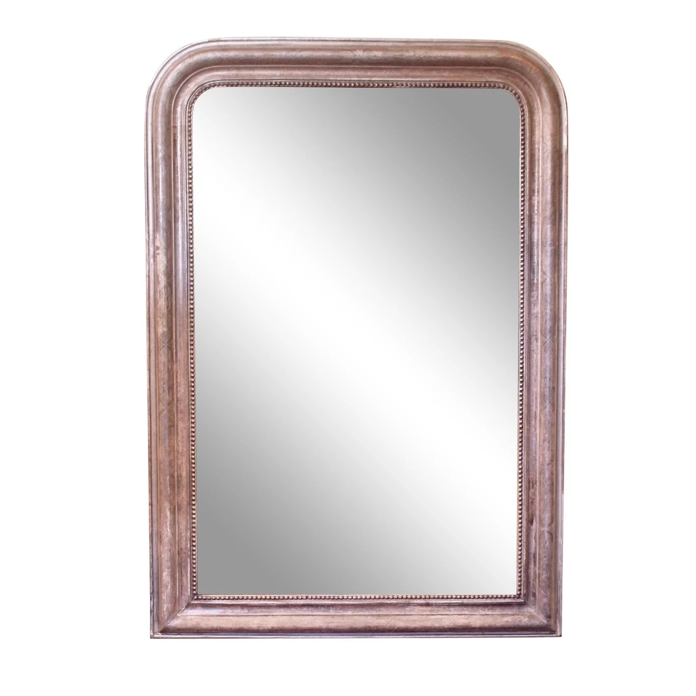 Louis Philippe Silver Gilt Mirror with Etched Frame