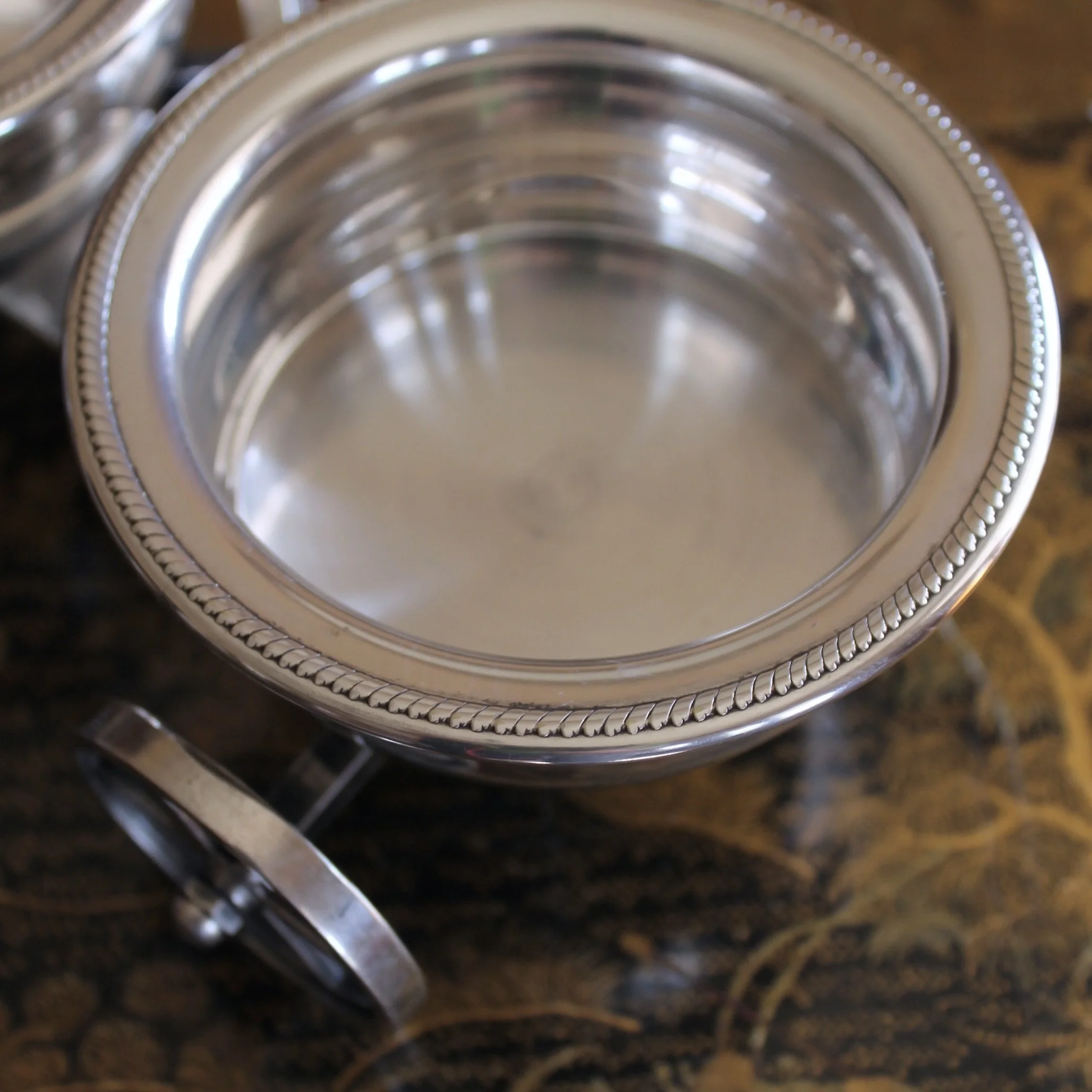Silver Plate Double Wine Coaster Wine Trolley