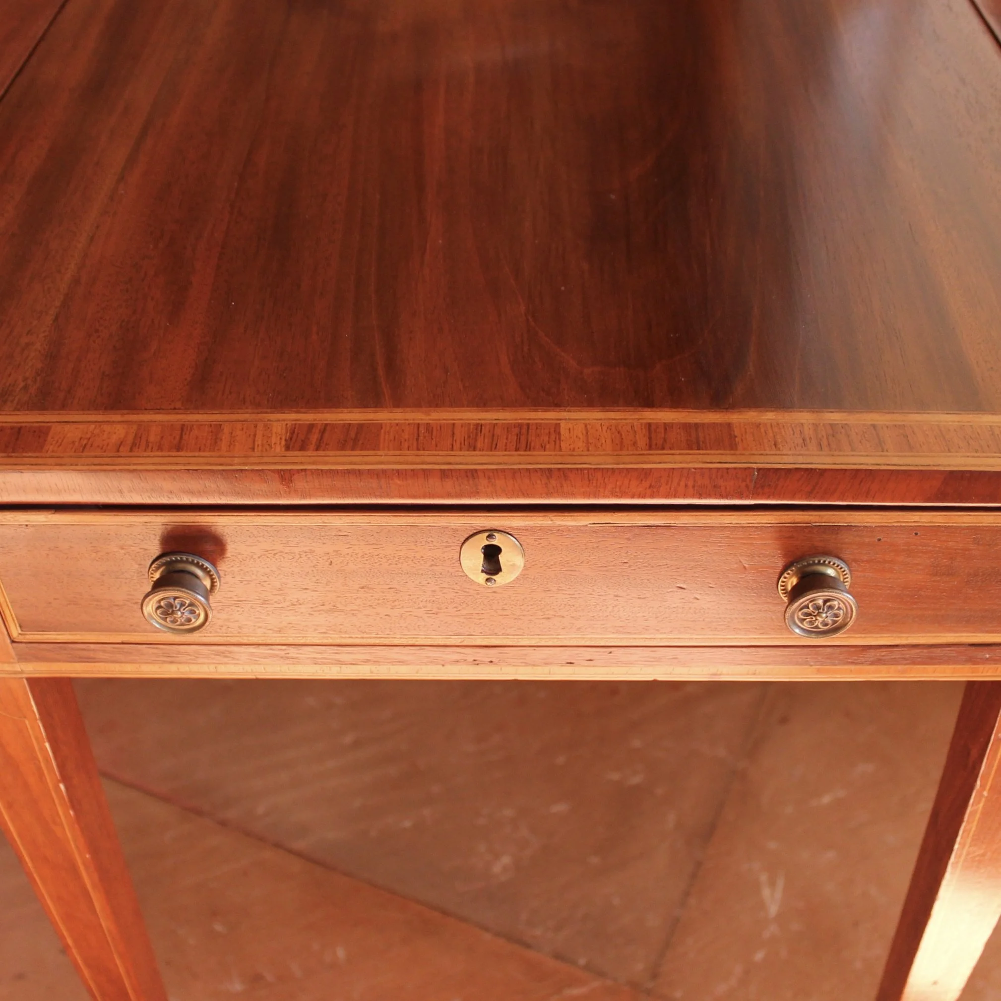 George III Period English Mahogany and Tulipwood Pembroke Table