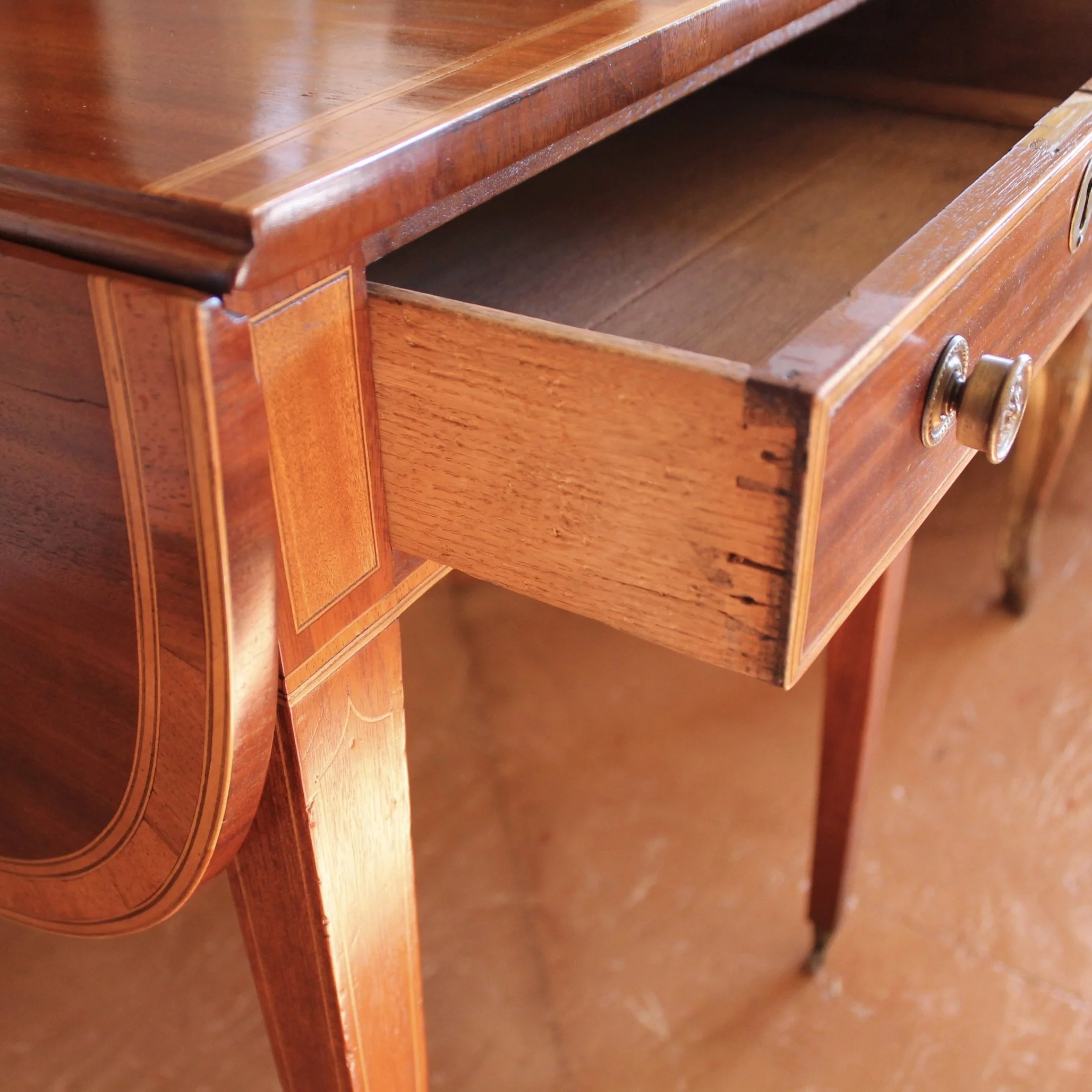 George III Period English Mahogany and Tulipwood Pembroke Table