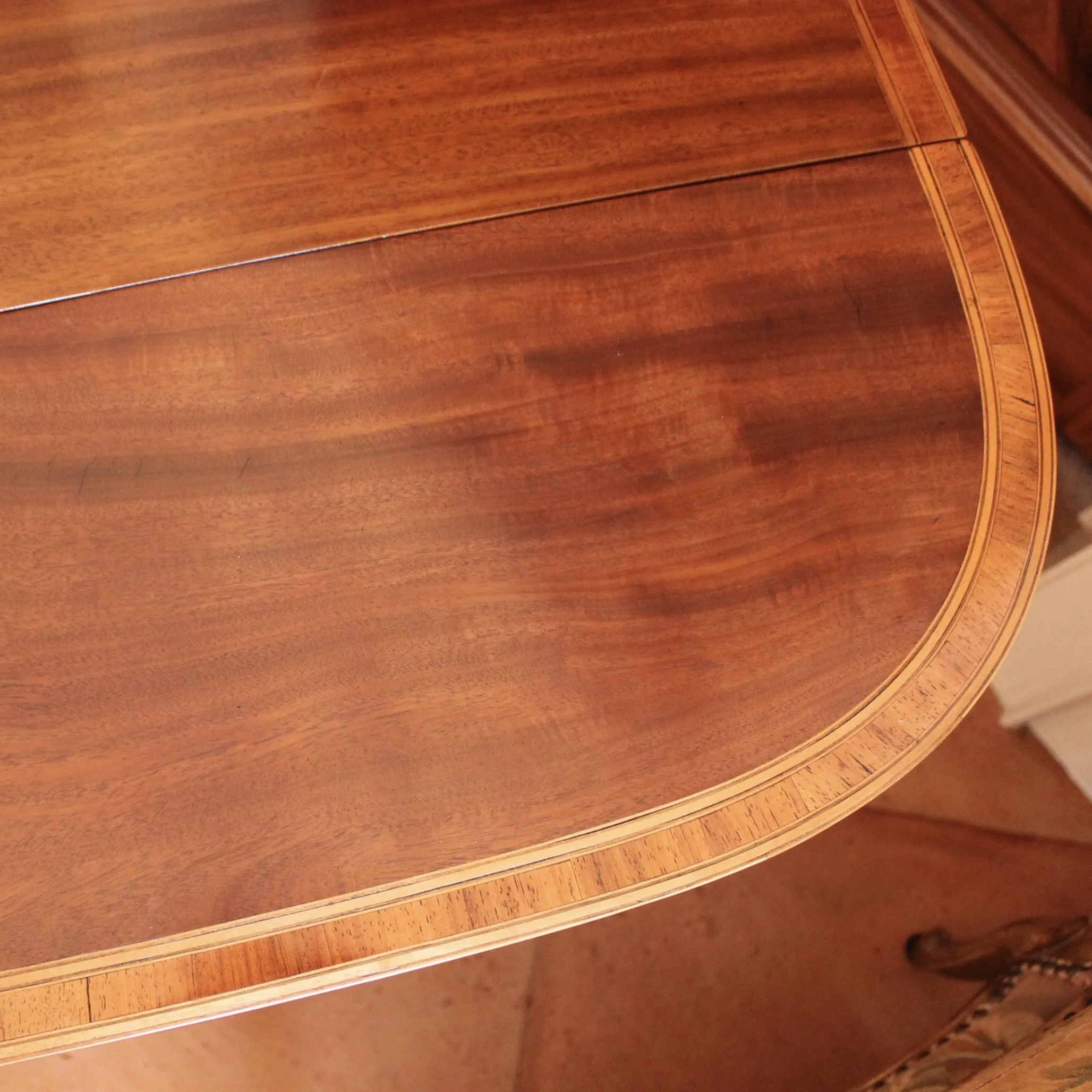 George III Period English Mahogany and Tulipwood Pembroke Table