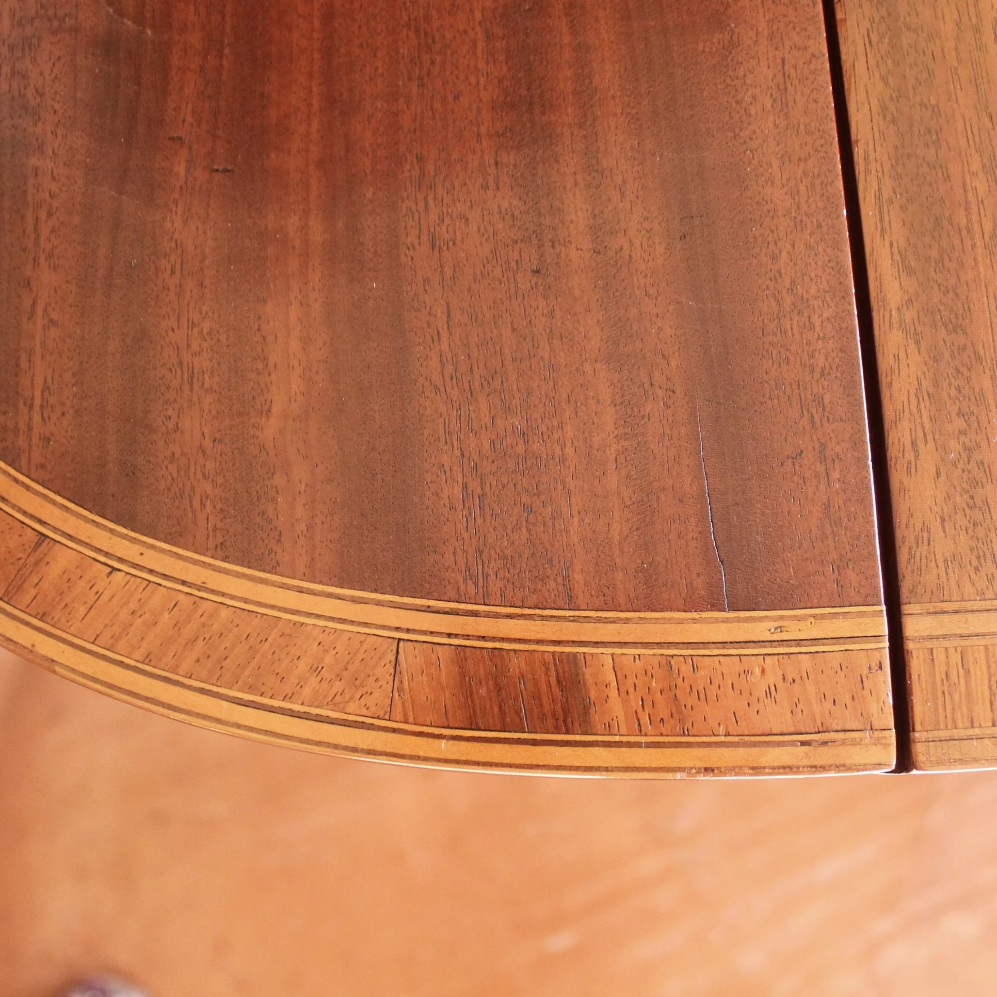 George III Period English Mahogany and Tulipwood Pembroke Table