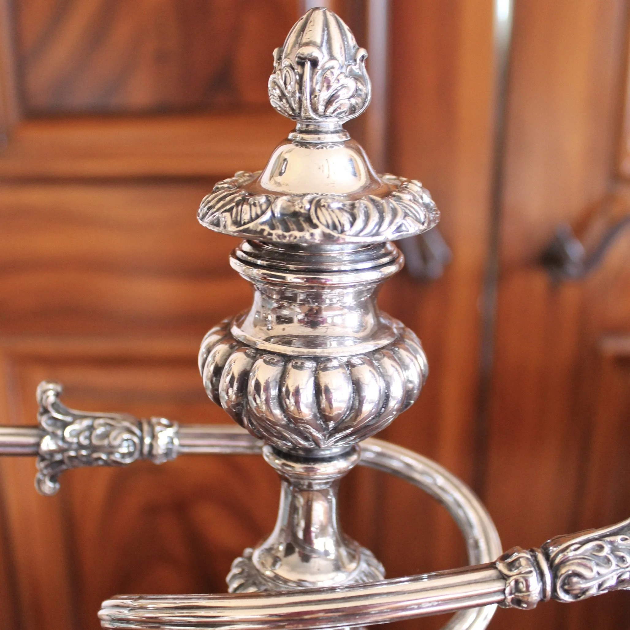 Pair of Large Antique Sheffield Silver on Copper Candelabra