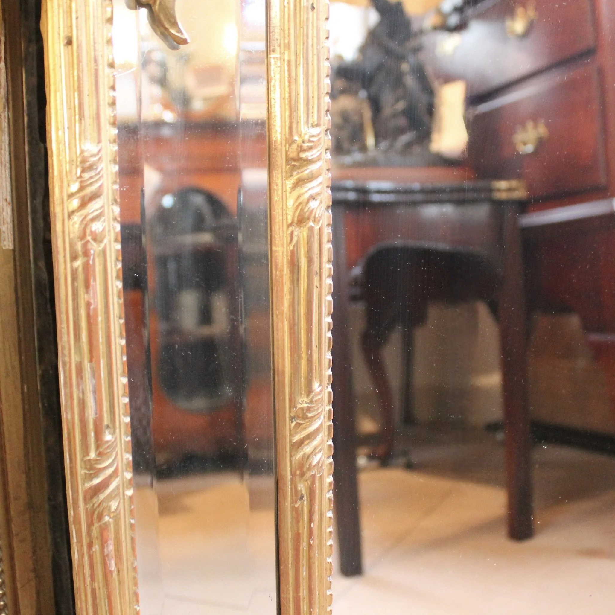 Continental Giltwood Louis XV Rococo Overmantel or Pier Mirror