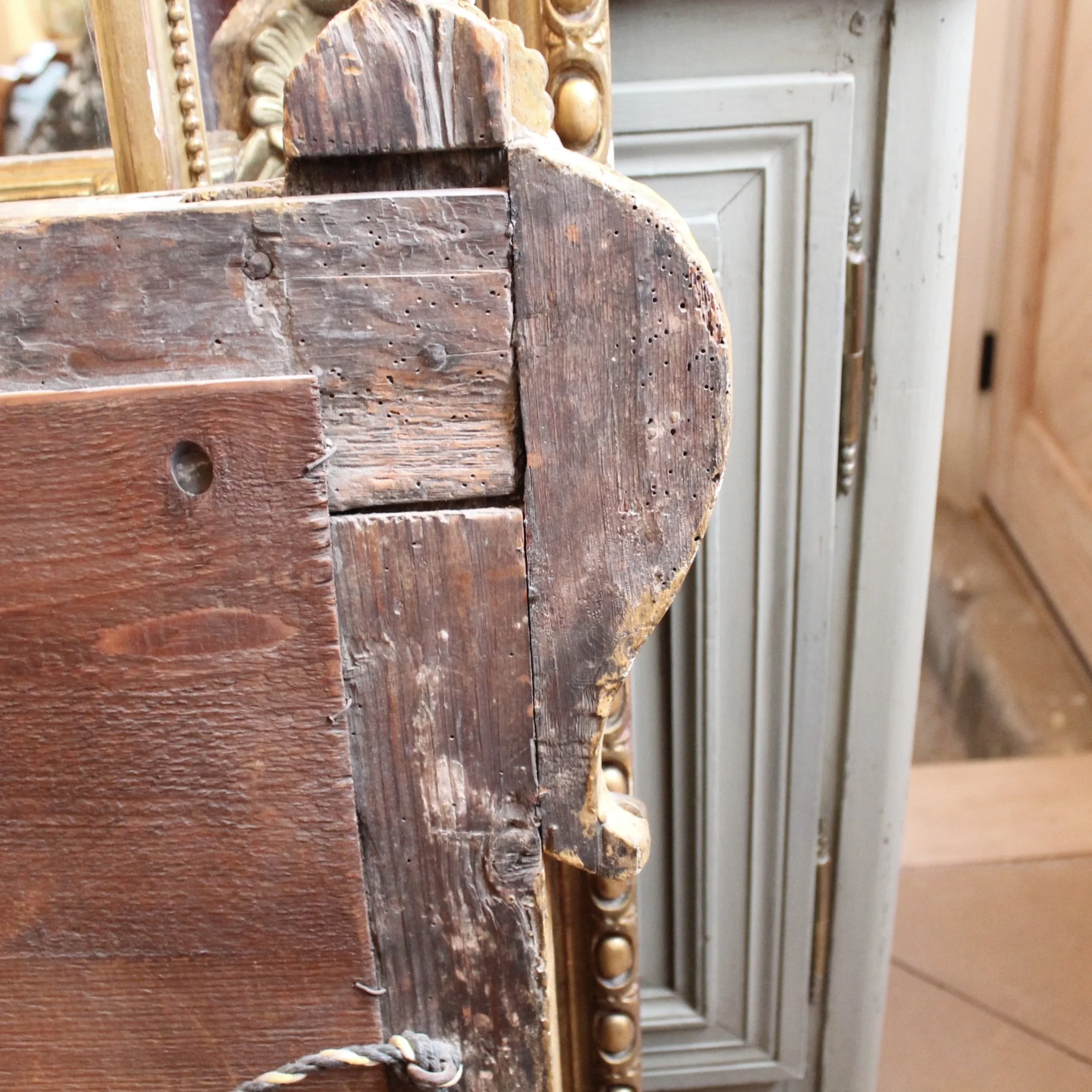 Continental Giltwood Louis XV Rococo Overmantel or Pier Mirror