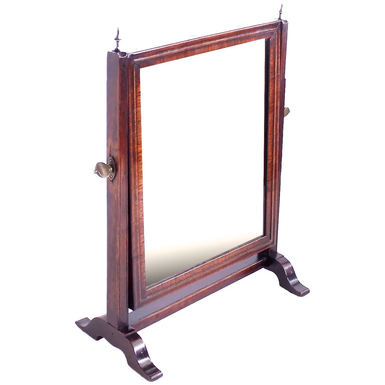 English Walnut Dressing Or Shaving Mirror, Early 19th Century
