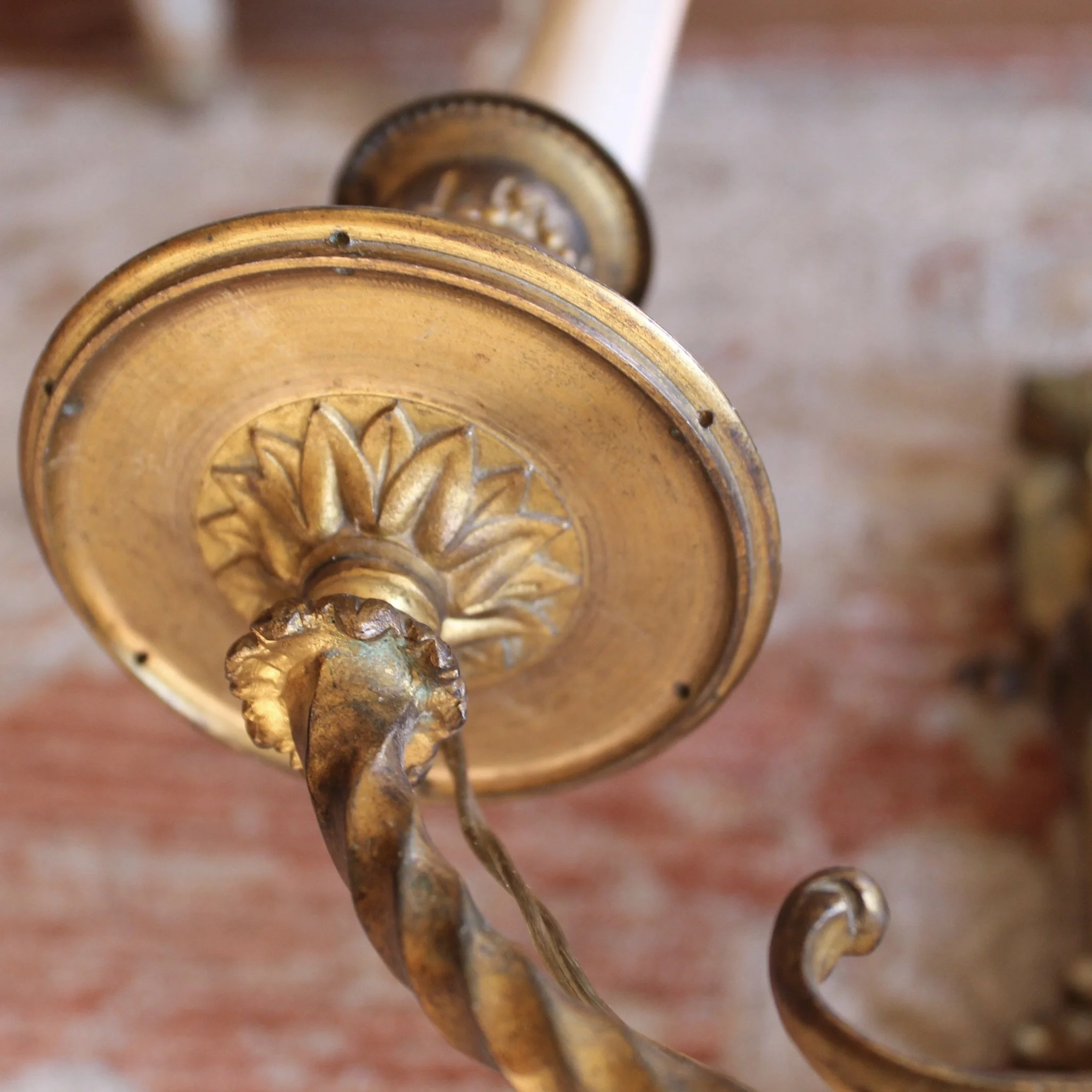Pair of Large French Régence Style Gilt Bronze Sconces