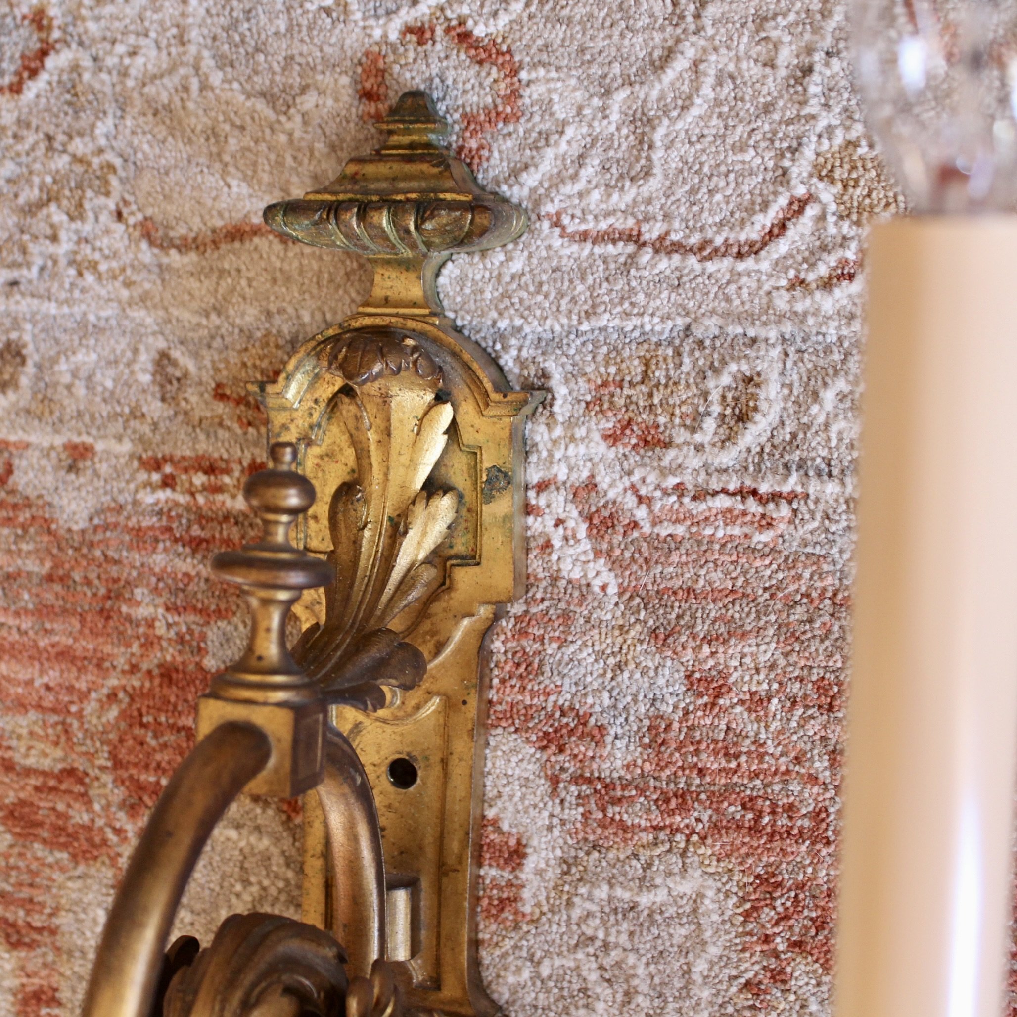 Pair of Large French Régence Style Gilt Bronze Sconces