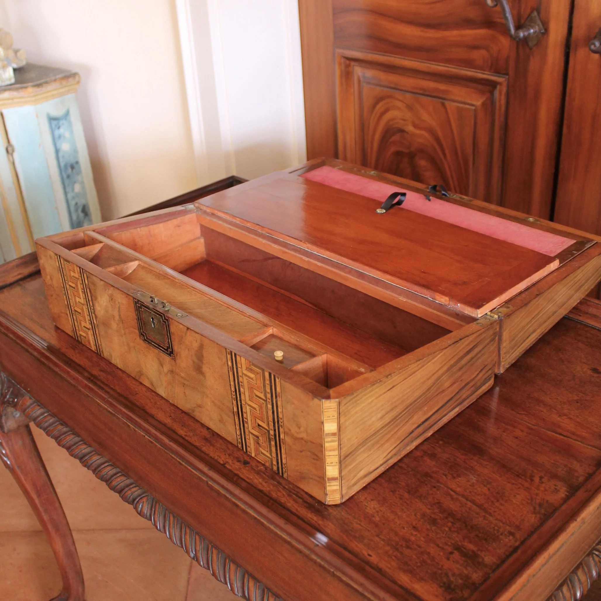 Large Tunbridge Ware Burl Walnut Box