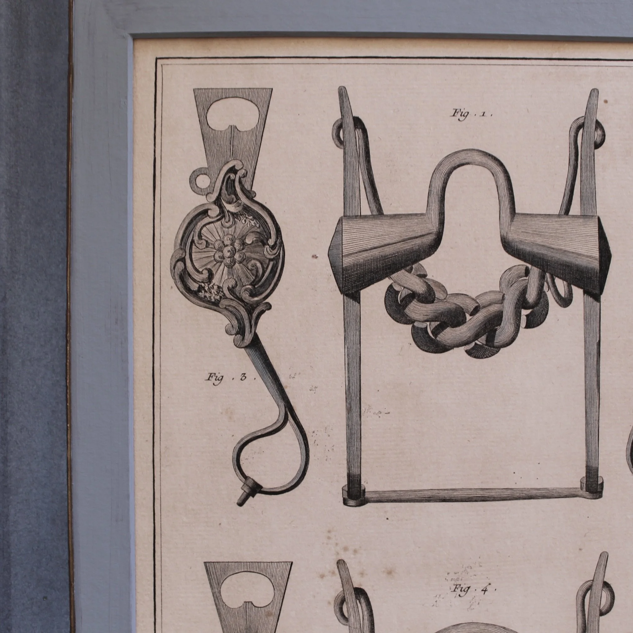 Antique French Engravings of Horse Bits