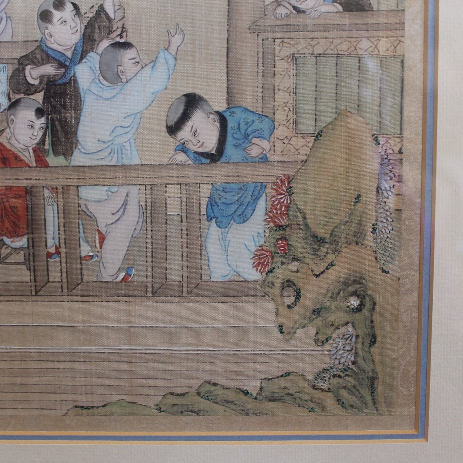 Framed Hand Painted Chinese Palace Scenes