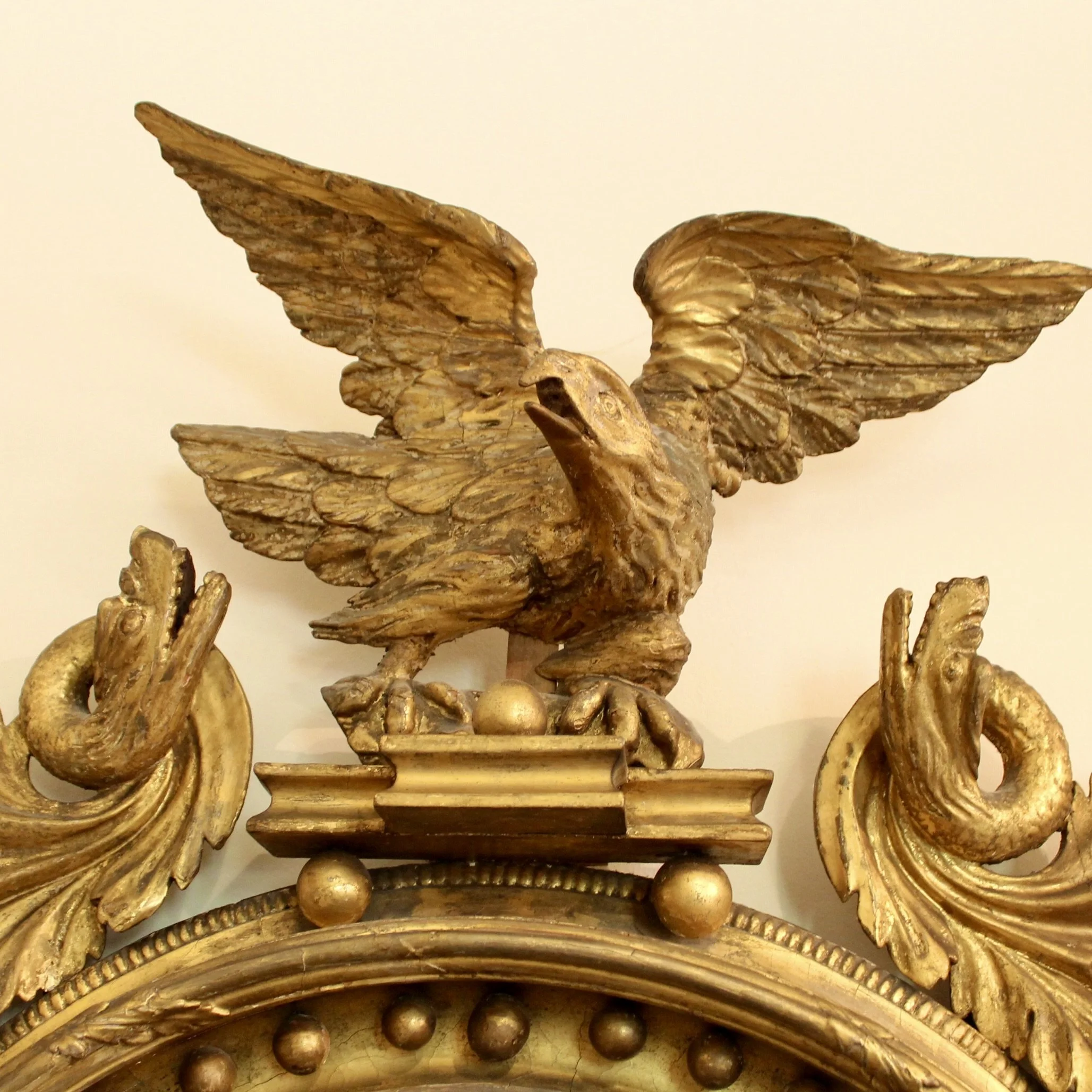 Regency Convex Giltwood Mirror with Eagle